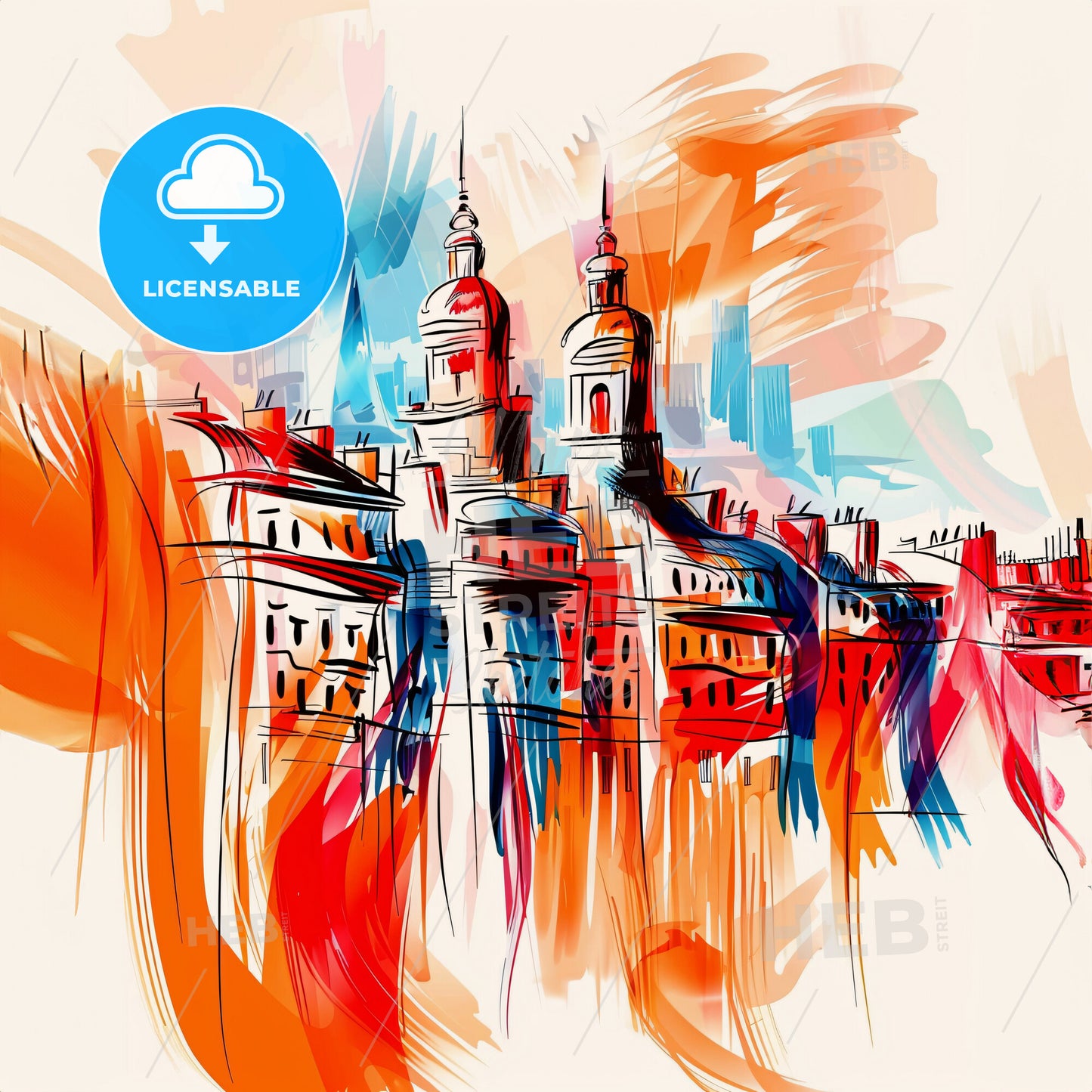 Vibrant New York City, United States - A Colorful Painting Of Buildings