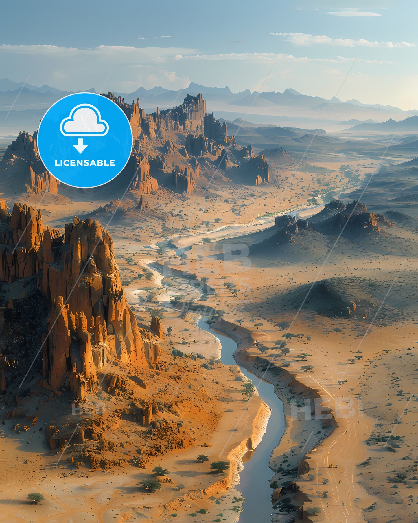 Desert River Art, Niger Africa, Vivid Colors, Traditional Painting, Landscape Artwork, Cultural Heritage