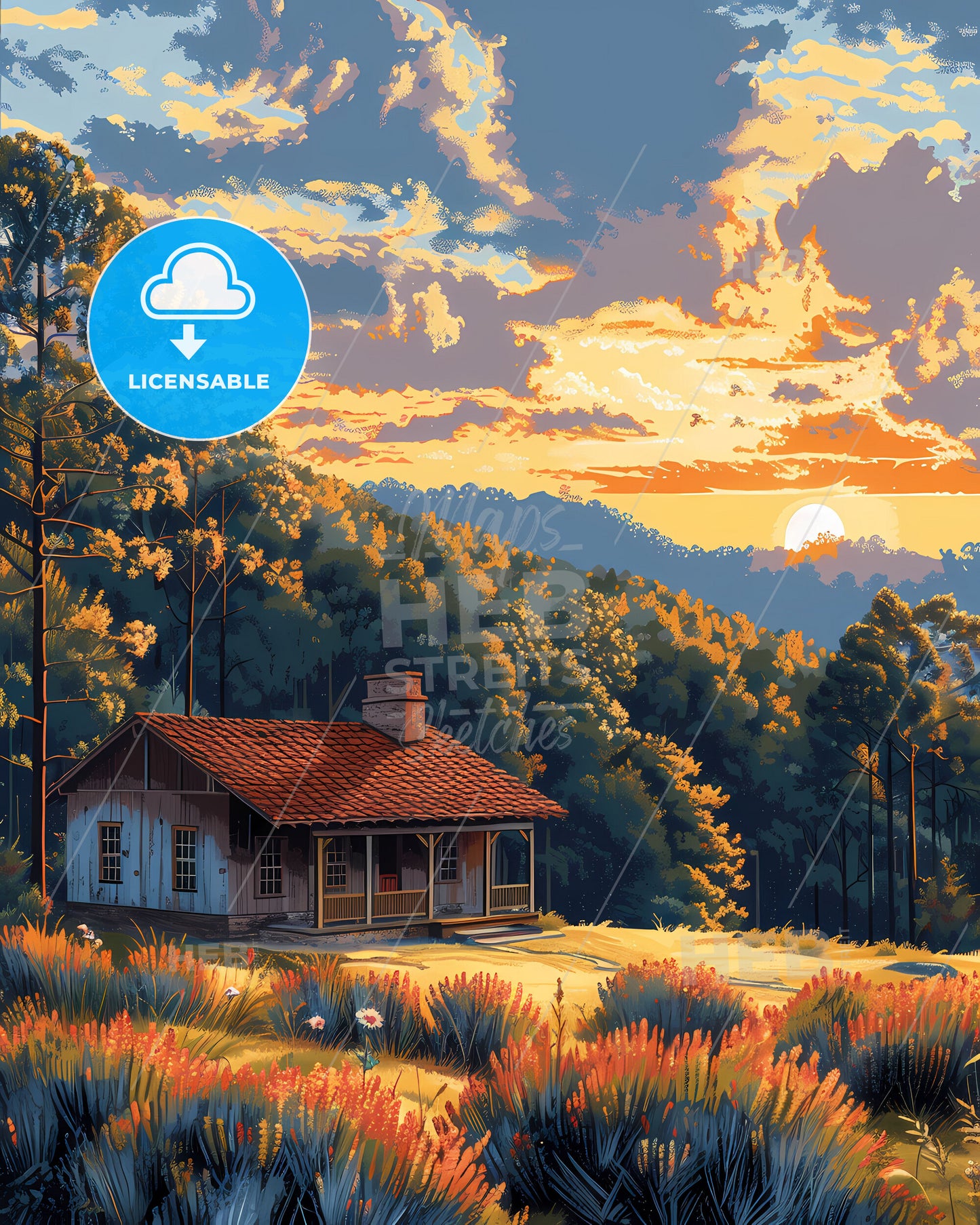 USA house painting, North Carolina oil painting, Art Stock, North Carolina art, North Carolina photography