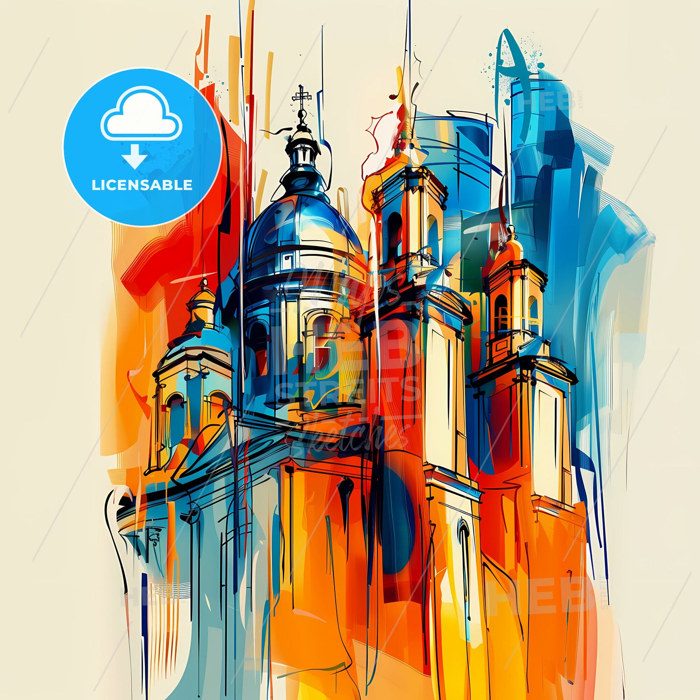 Vibrant Novo Hamburgo, Brazil - A Colorful Painting Of A Building