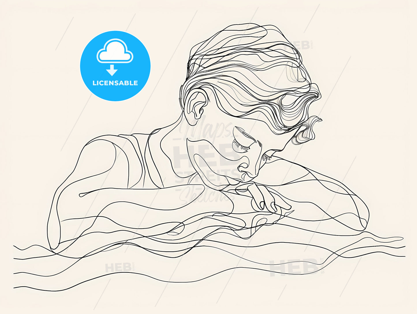 Minimalist One-Line Art Baby Drawing: Vibrant Painting Emphasizing Artistic Expression