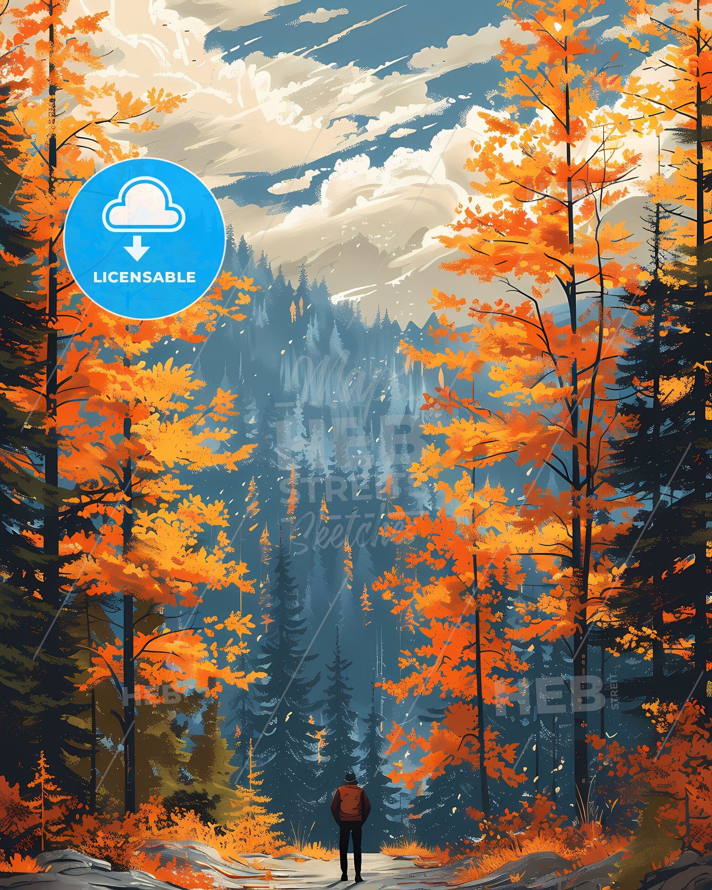 Stunning Artistic Rendering of a Serene Forest Walk in Oregon, USA