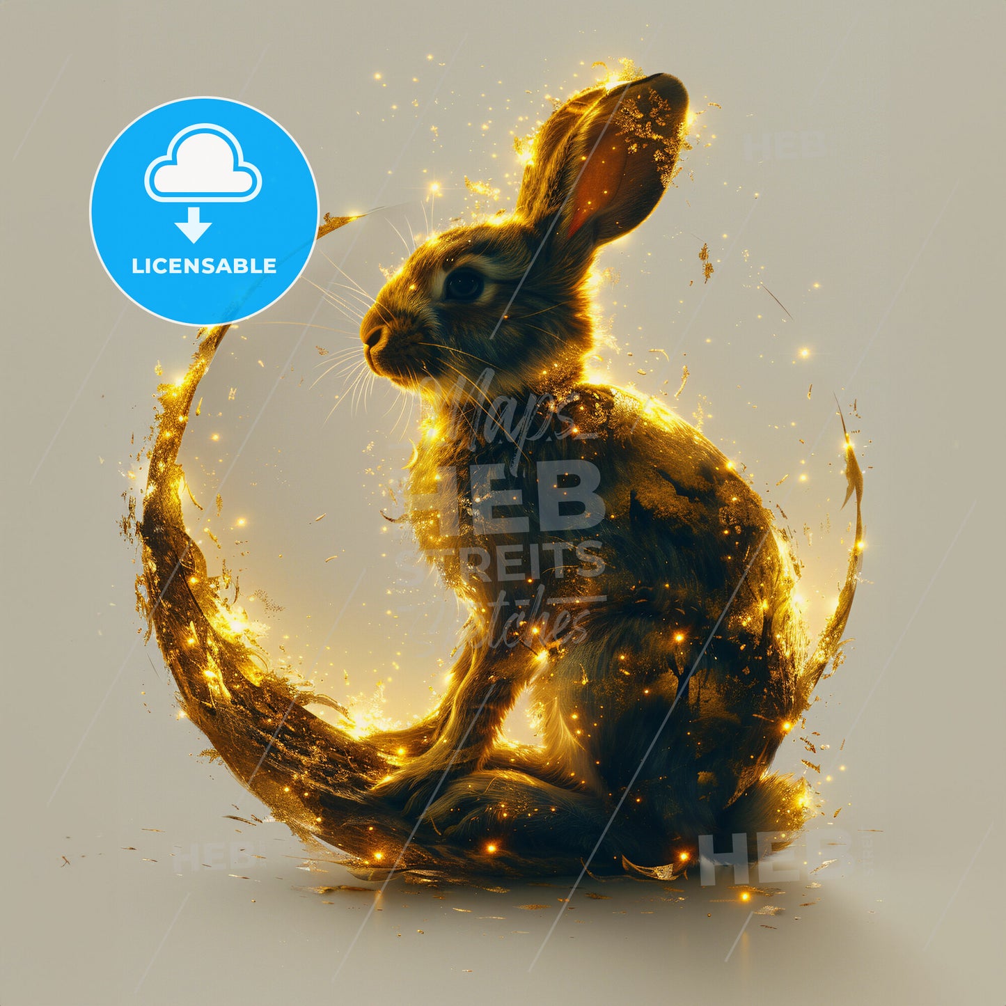 Over the Moon: A Rabbit’s Journey - A rabbit with a golden circle