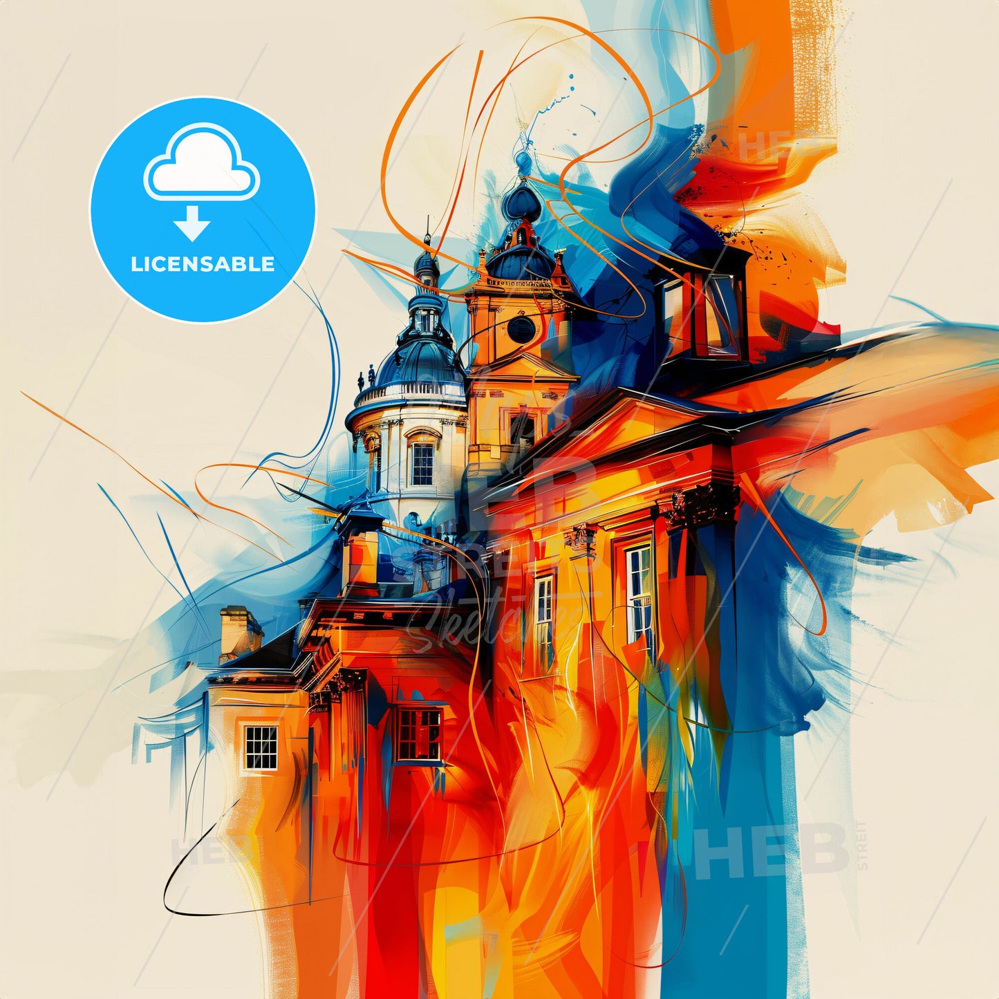 Vibrant Oxford, England - A Painting Of A Building