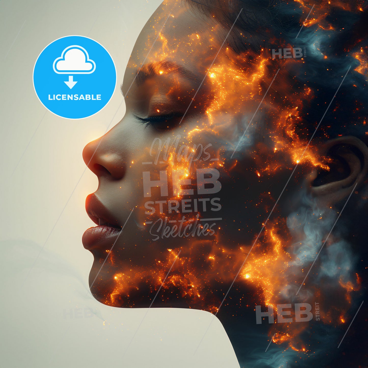 Parallel Universes: The Art of Possibility - A woman with fire and smoke