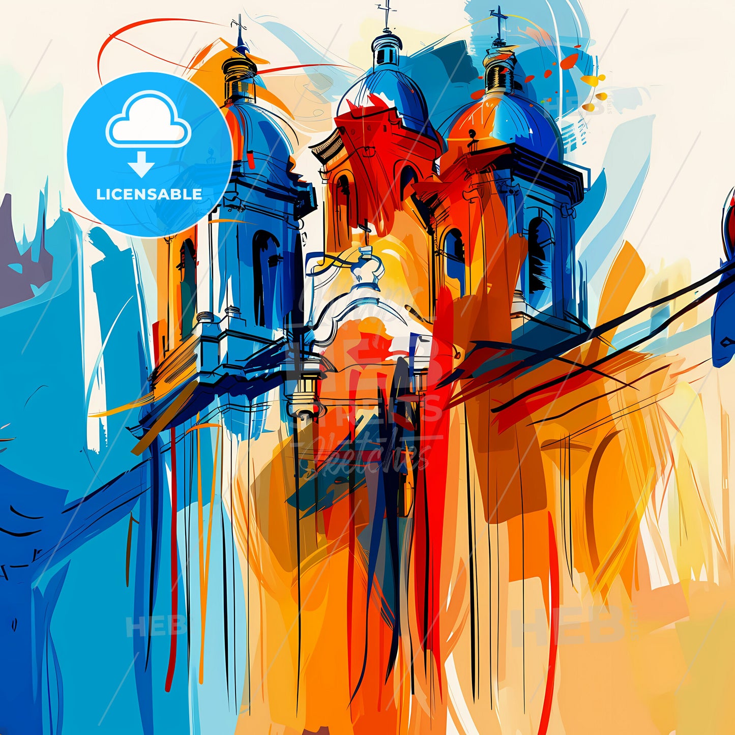 Vibrant Pelotas, Brazil - A Painting Of A Building With Domes