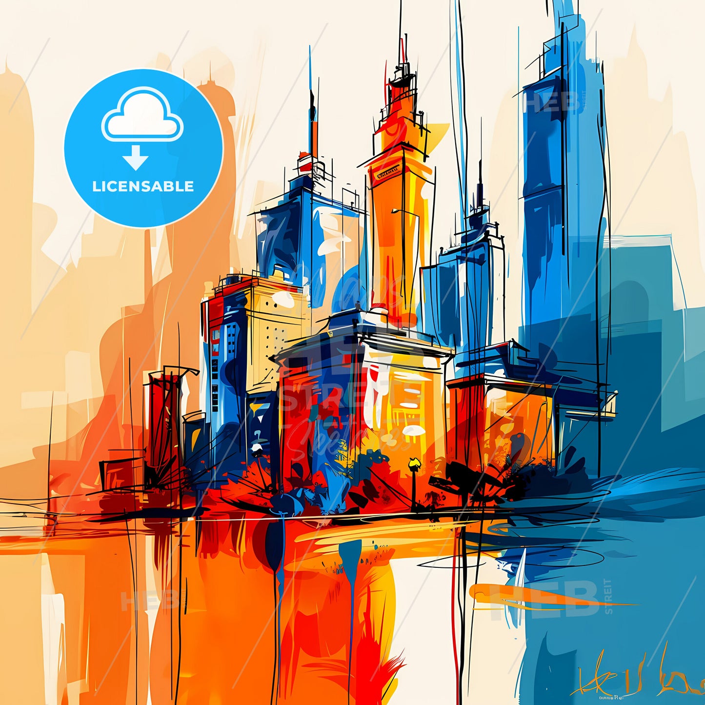 Vibrant Peoria, Arizona - A Colorful Cityscape With Tall Buildings