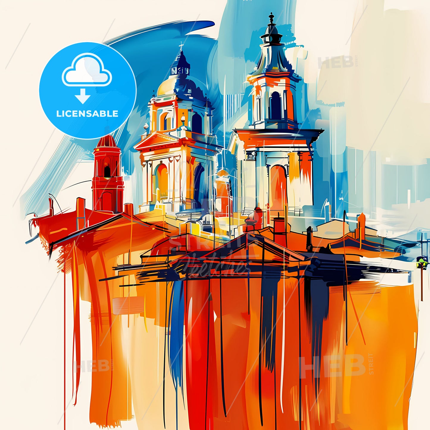 Vibrant Pietermaritzburg, South Africa - A Painting Of A Building With Towers