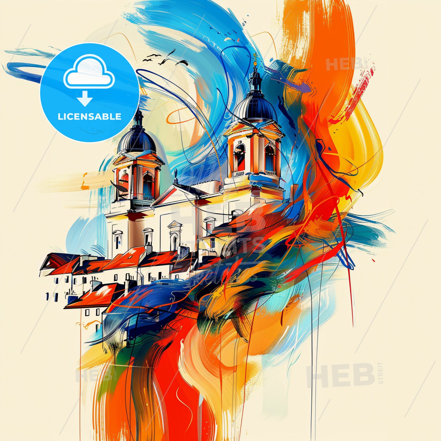 Vibrant Plymouth, England - A Painting Of A Building With Colorful Paint