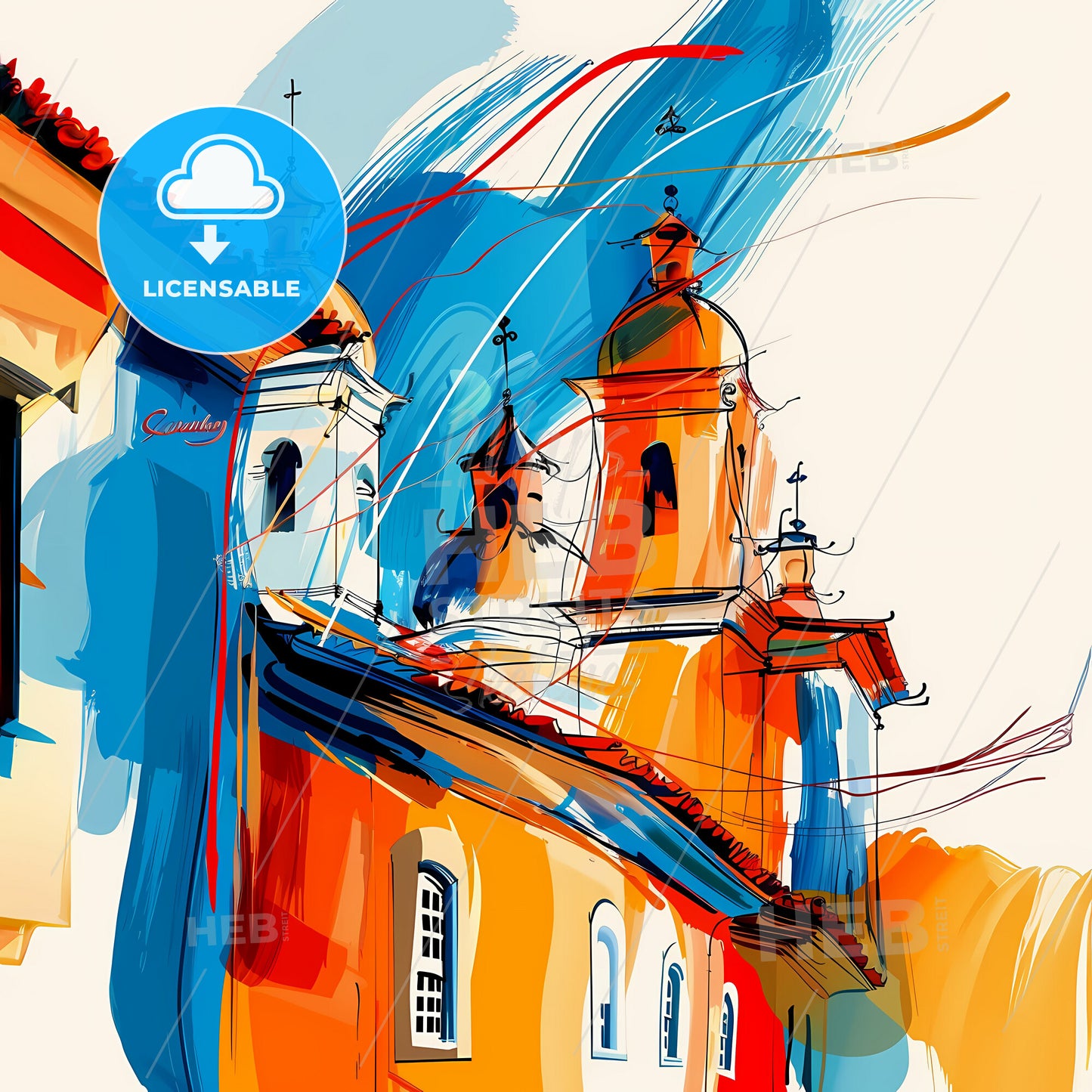 Vibrant Ponta Grossa, Brazil - A Painting Of A Building With A Colorful Design