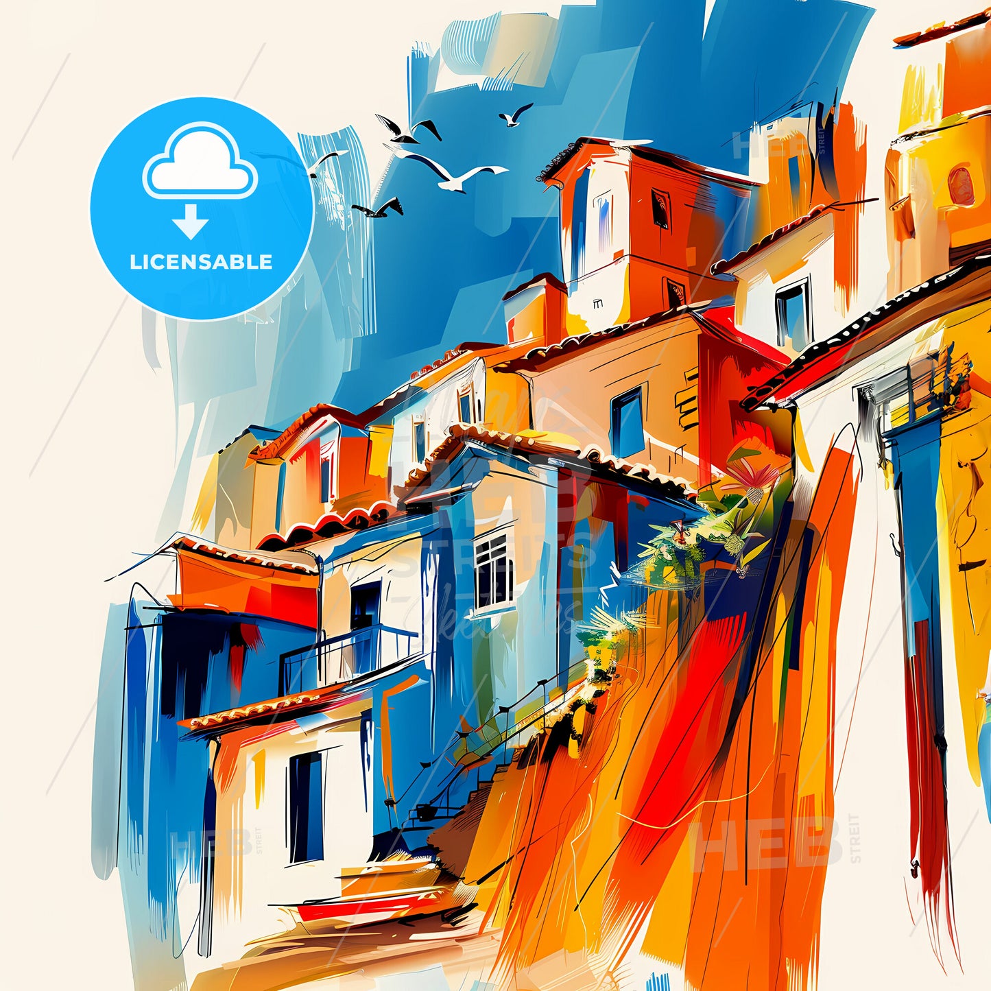 Vibrant Ponta Grossa, Brazil - A Painting Of A Colorful City