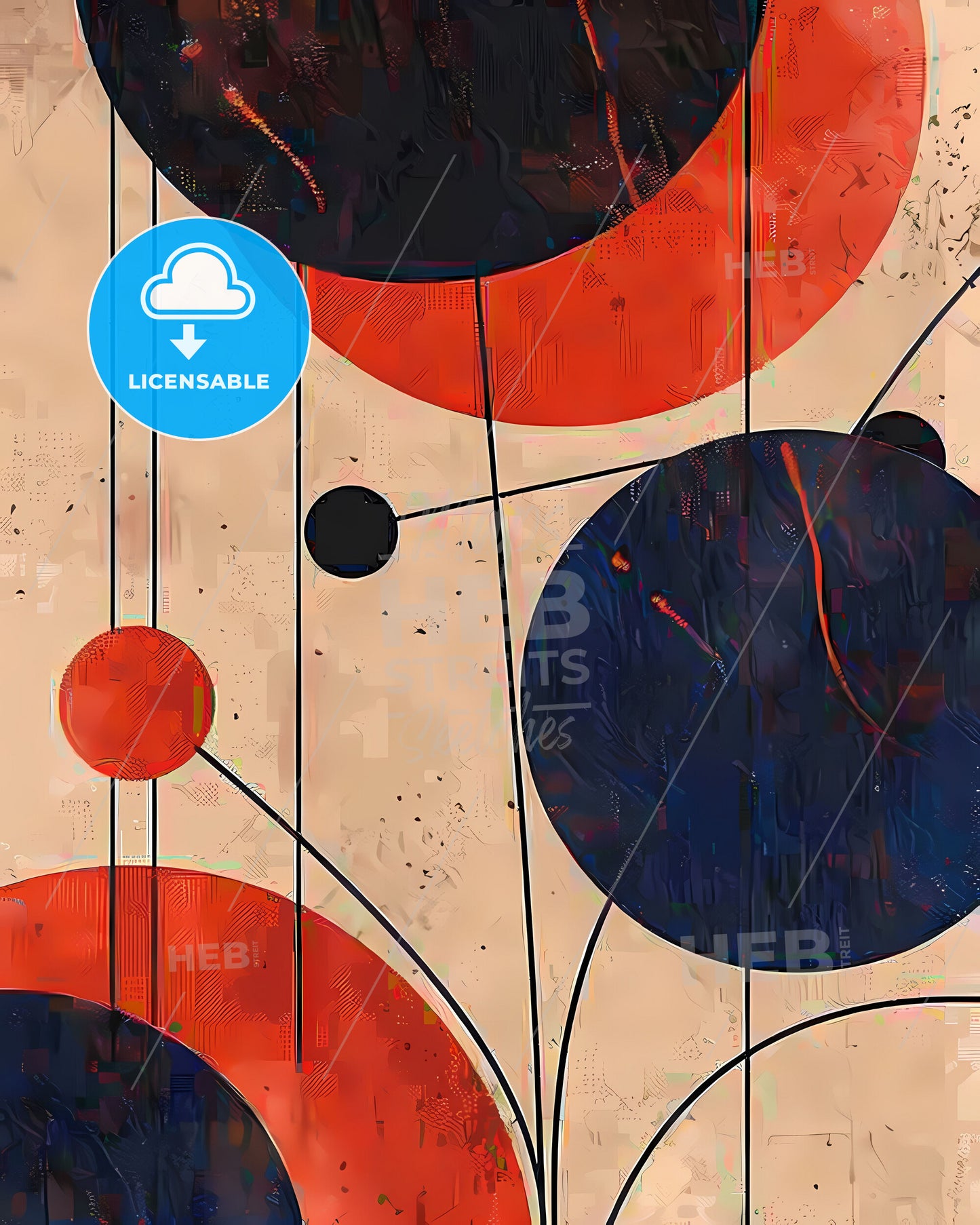 Postmodern Abstract Shapes Painting Print Closeup Modern Art Print Printable Art