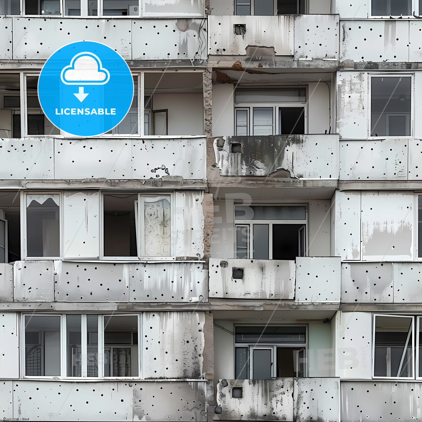 Majestic Soviet Ampir Architecture Detail: Grand Windows, Vibrant Painting, White, Grey, Beige Facade, Historical Landmark