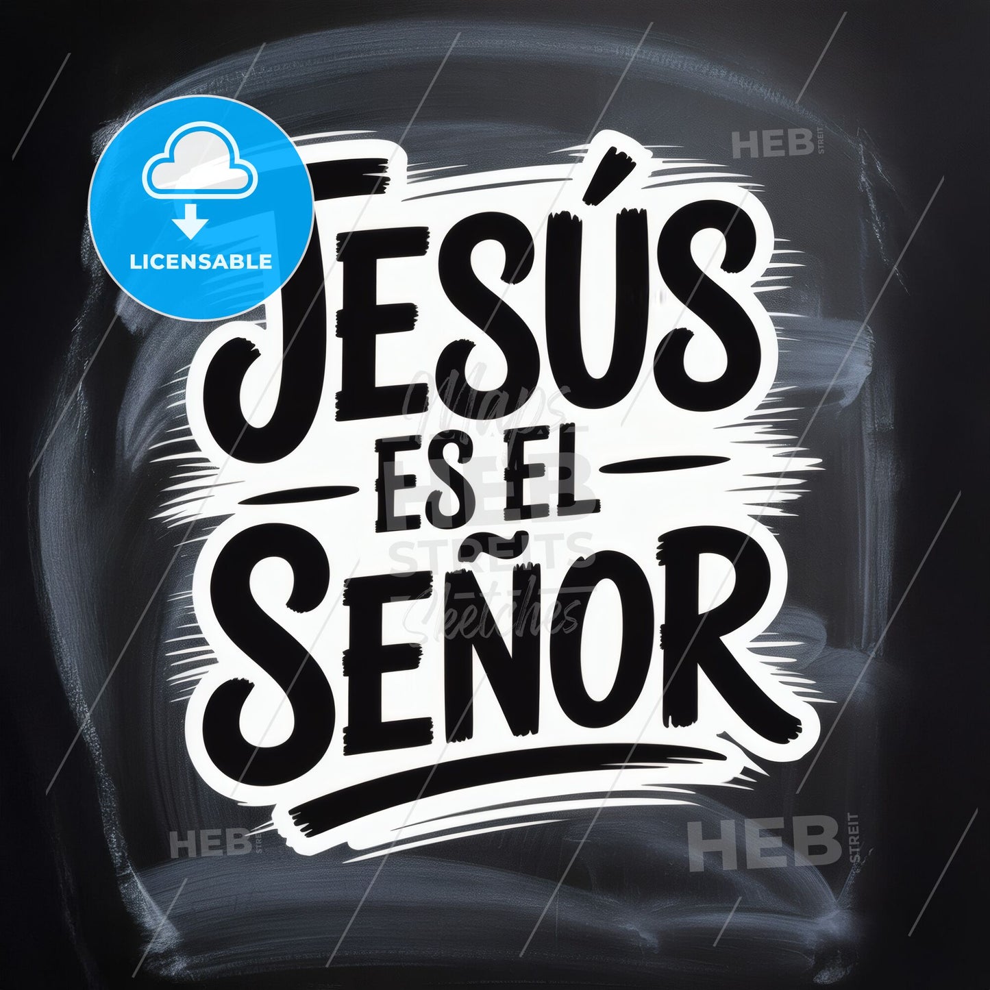 Powerful Christian Message: 'Jesús es el Señor' Inspirational Typography on Chalkboard Background.