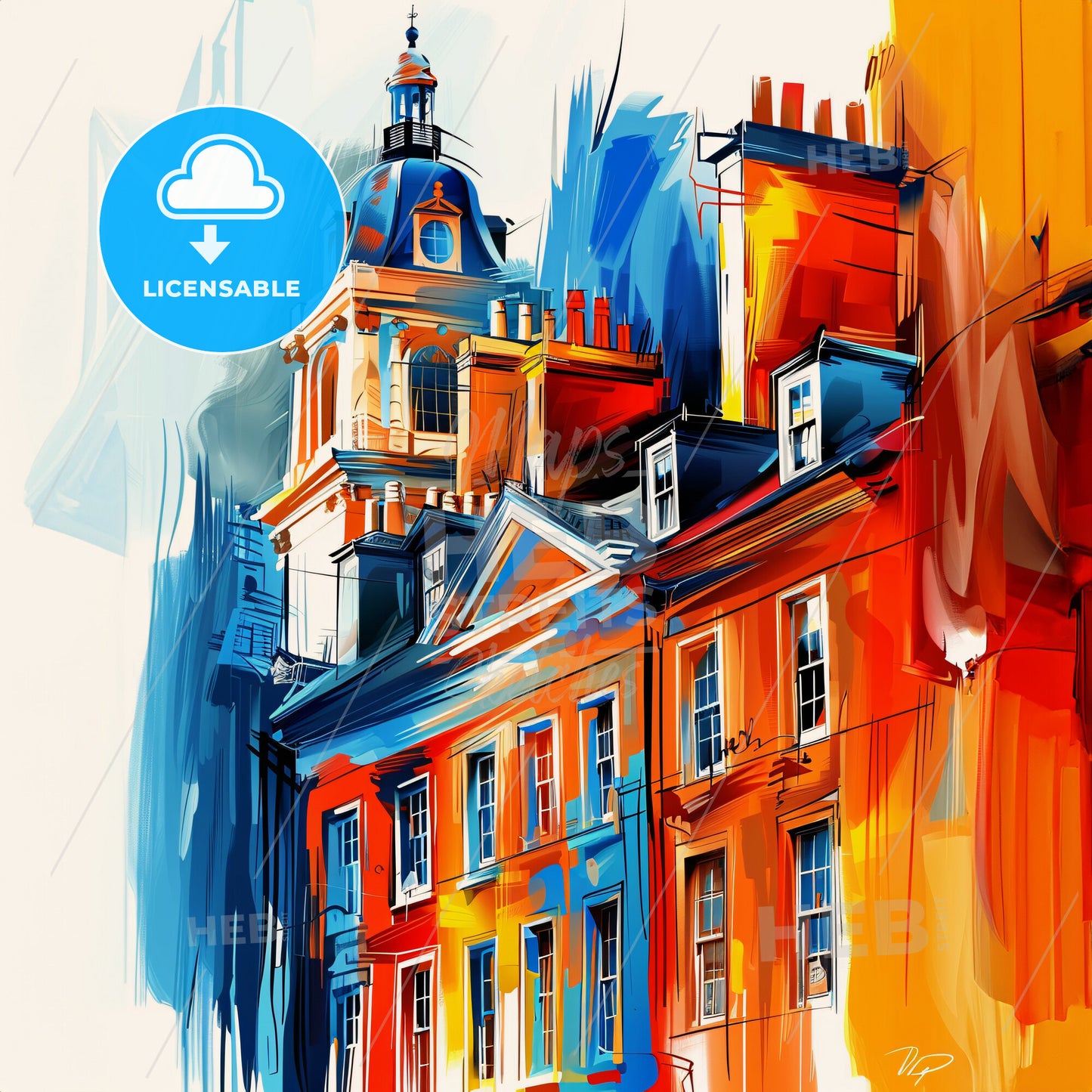 Vibrant Preston, England - A Painting Of A Building