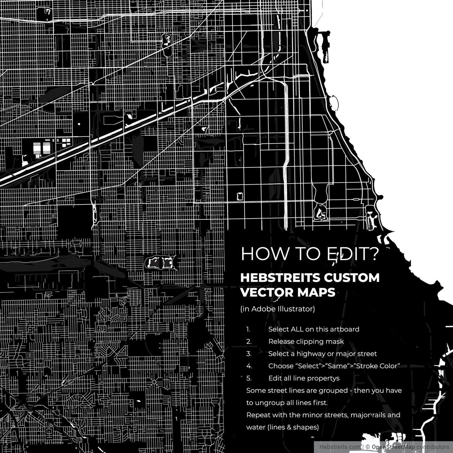 Black and White Map - Free Custom Vector Map Sample