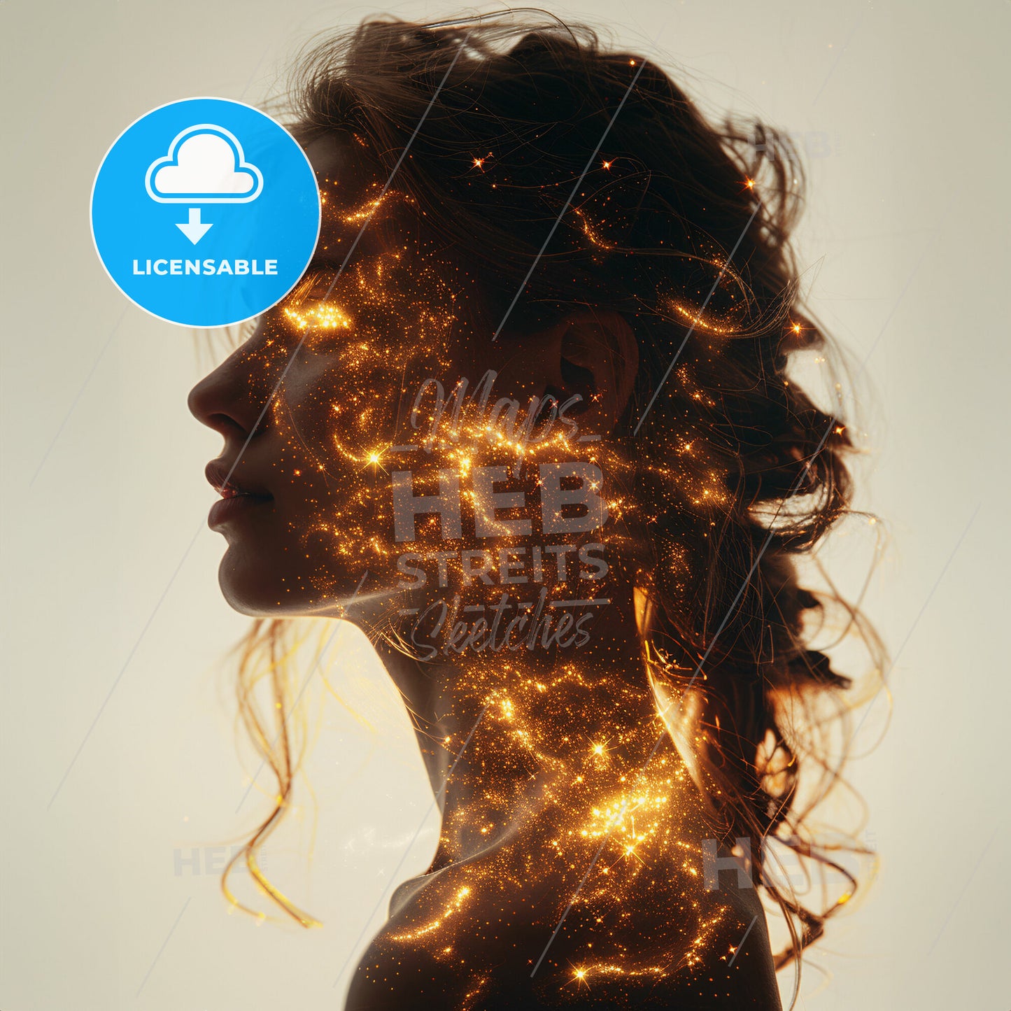 Productivity Panorama: Workflow in Motion - A woman with glowing hair