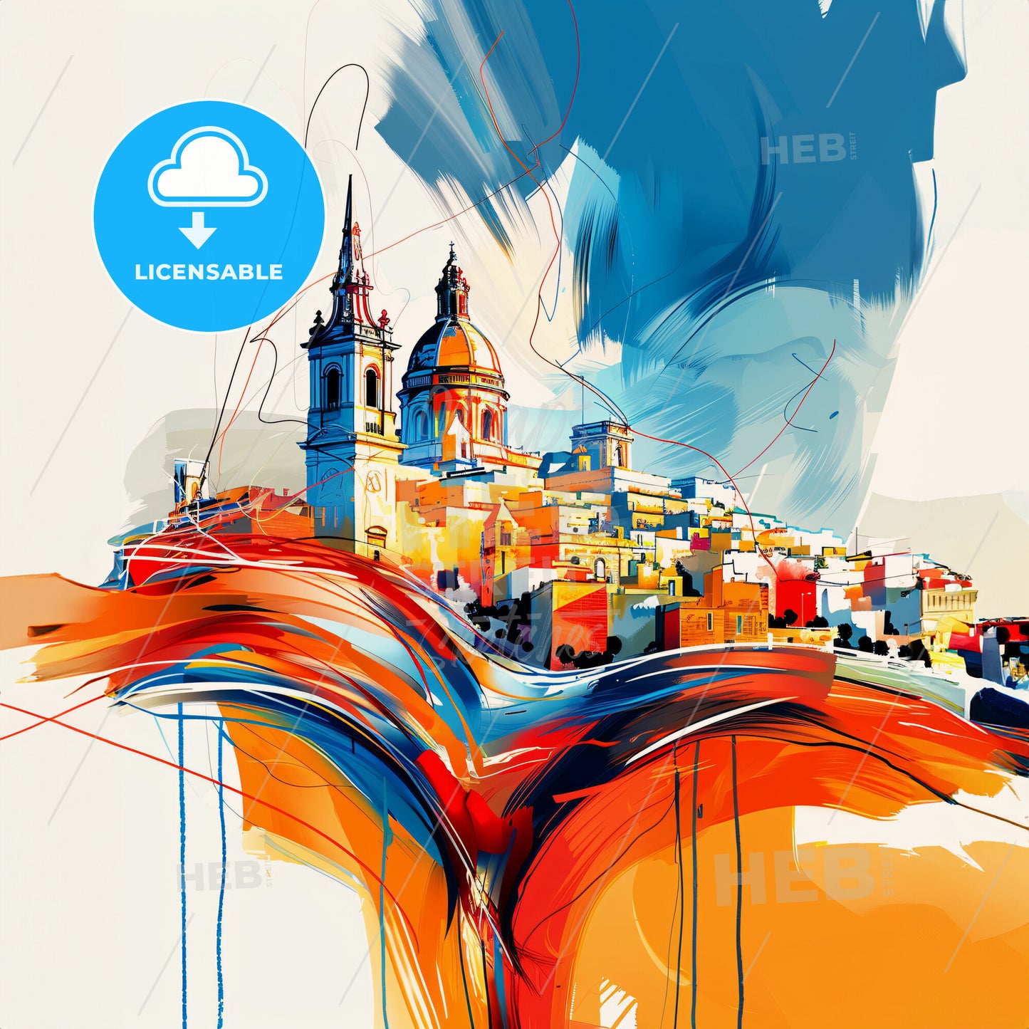 Vibrant Qormi, Malta - A Painting Of A City