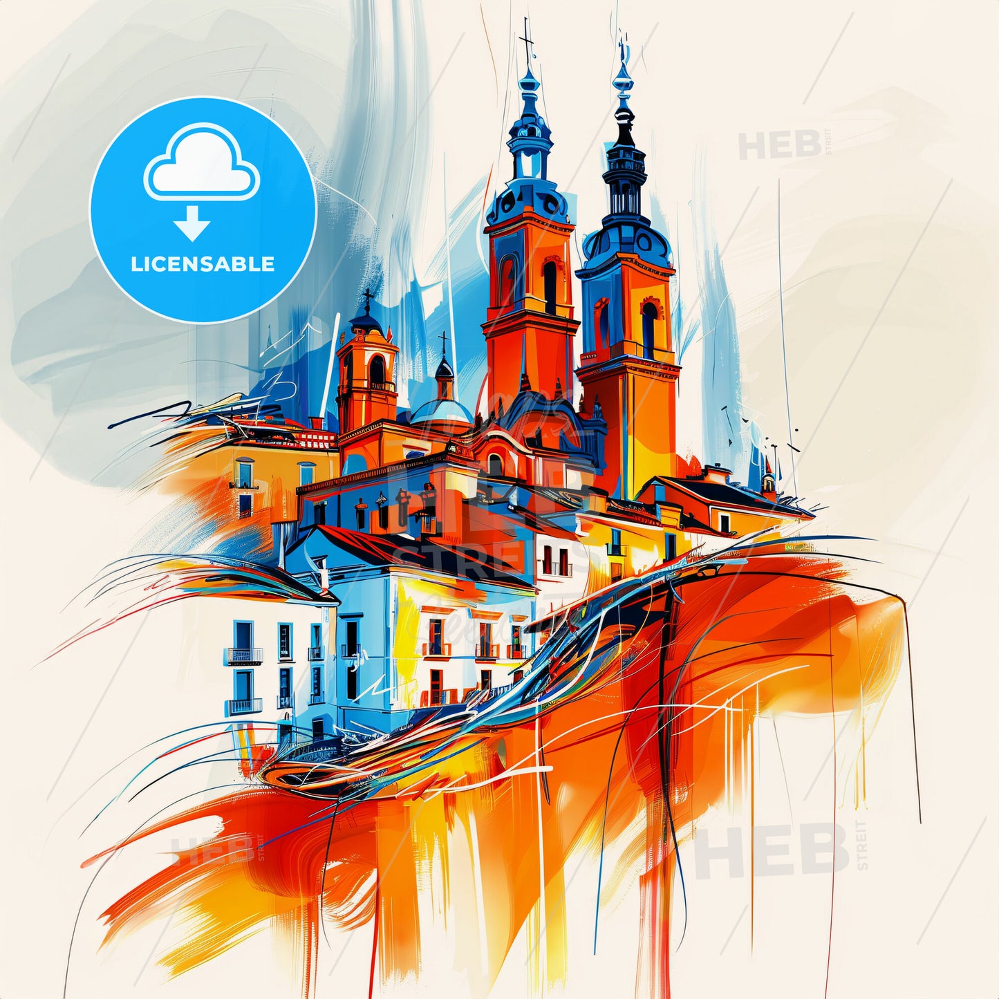 Vibrant Querétaro, Mexico - A Painting Of A Building