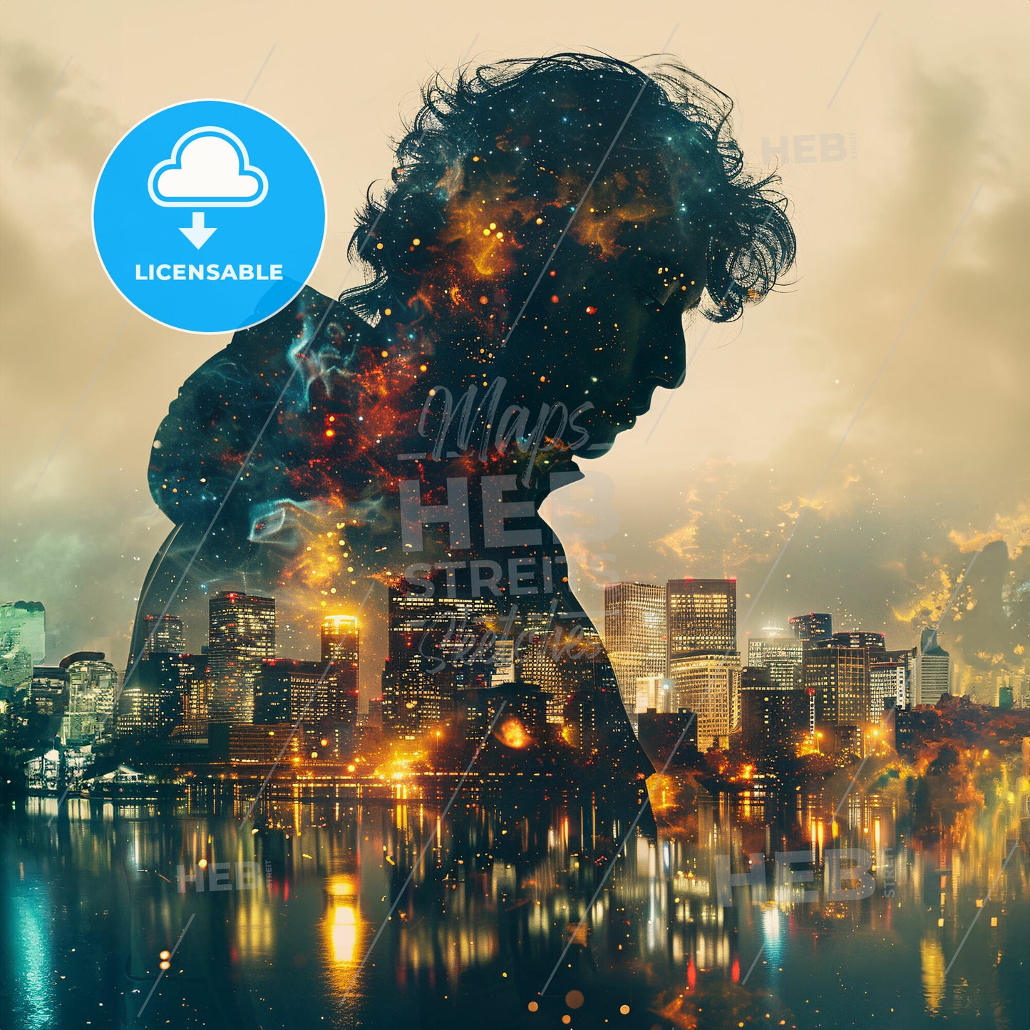 Reflections on Reality: A Mirror’s Tale - A man standing in front of a city