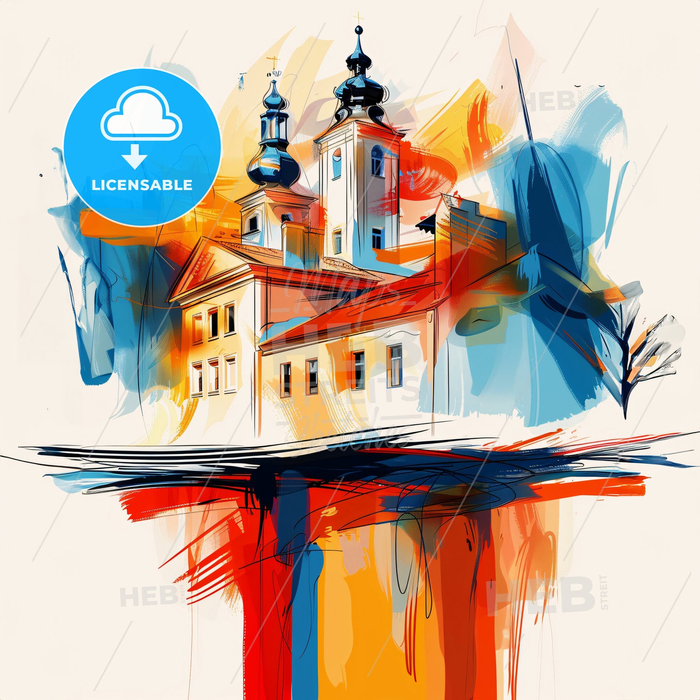 Vibrant Remscheid, Germany - A Painting Of A Building