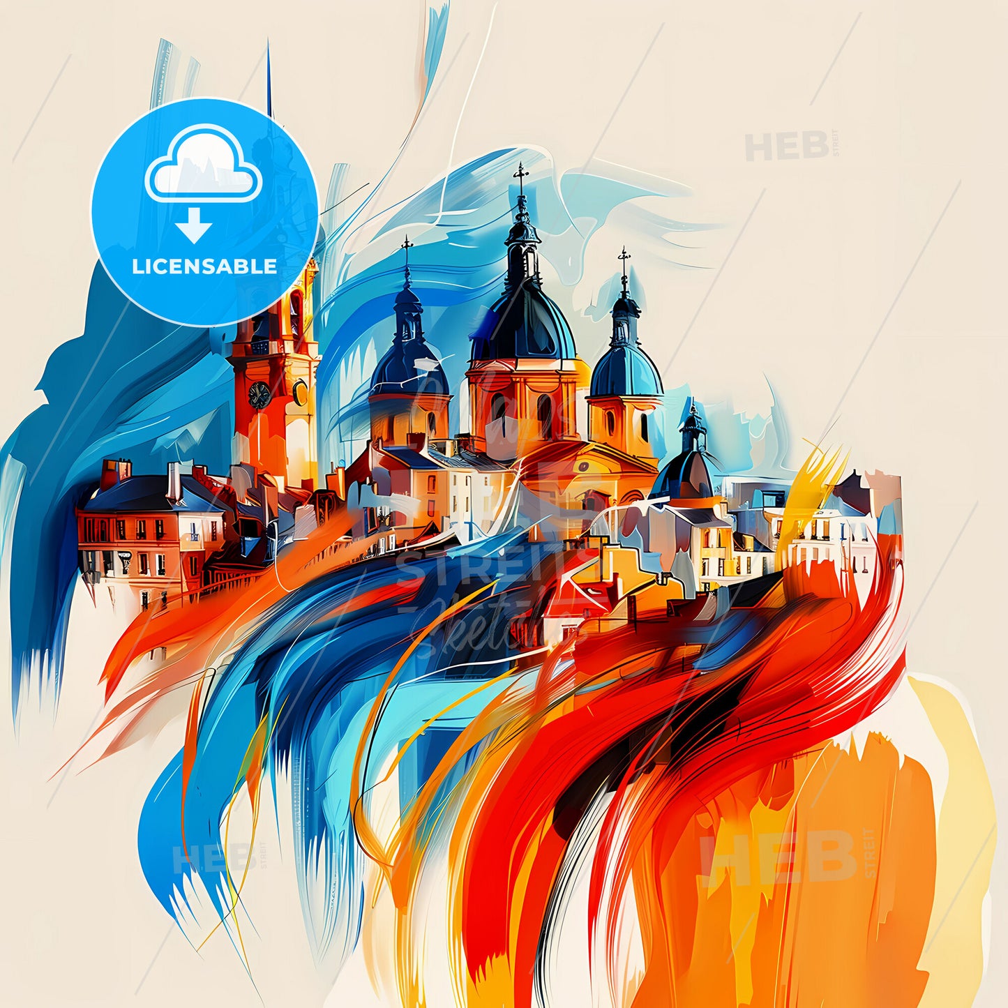 Vibrant Rennes, France - A Painting Of A City