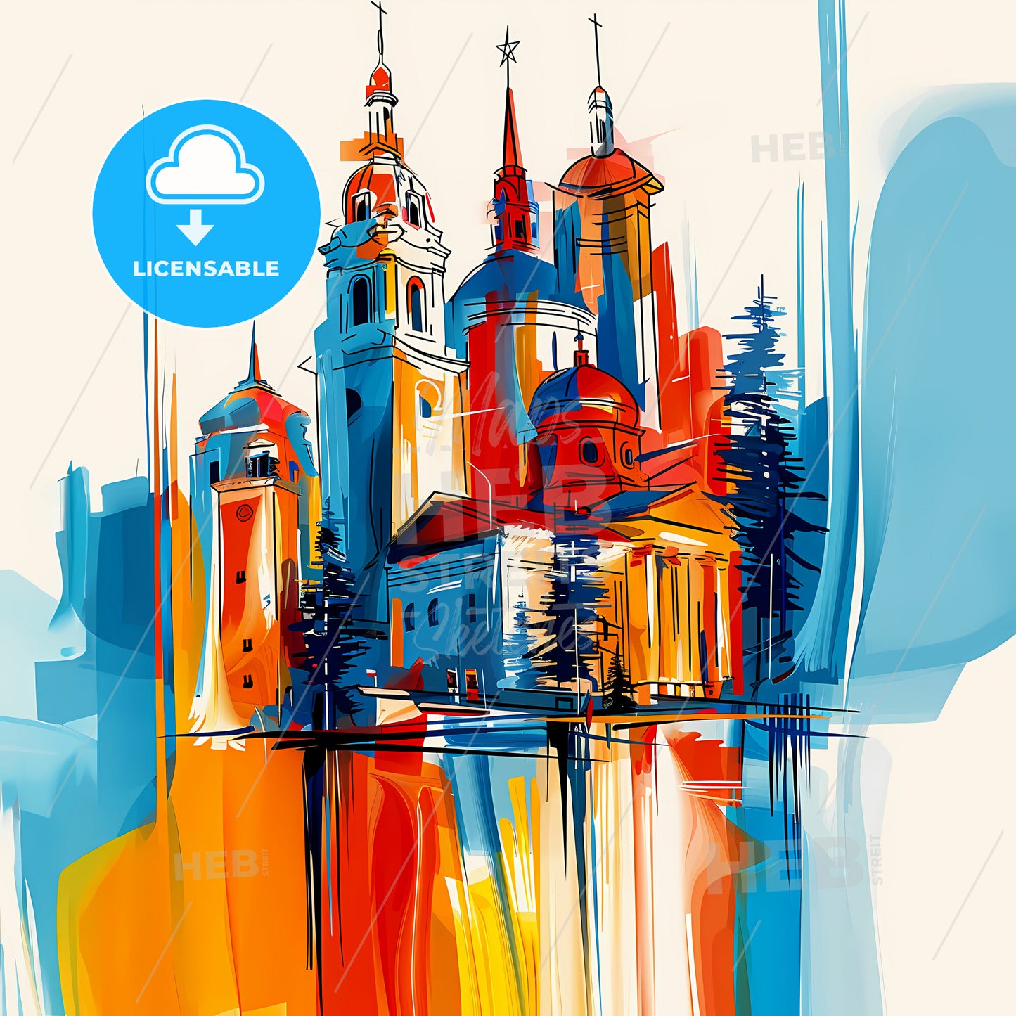 Vibrant Reno, Nevada - A Painting Of A Building