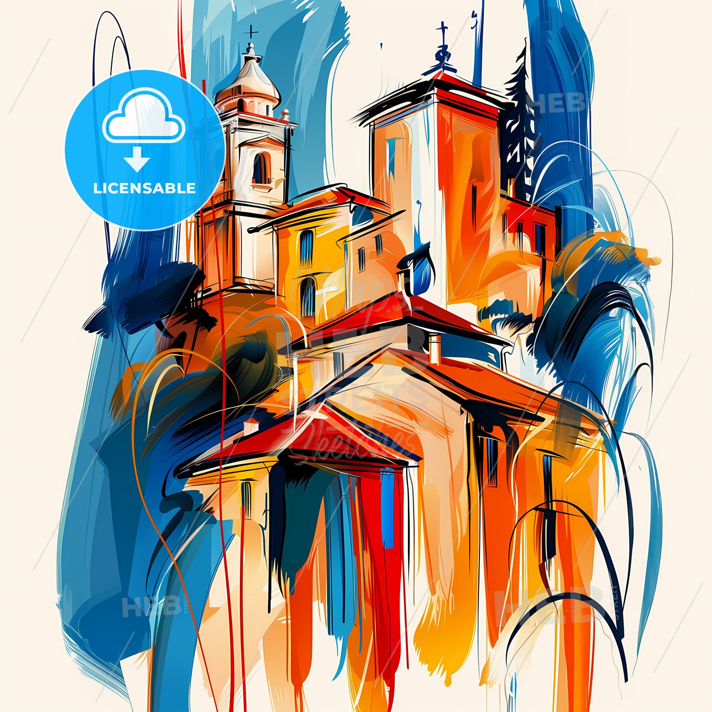 Vibrant Rialto, California - A Painting Of A Building