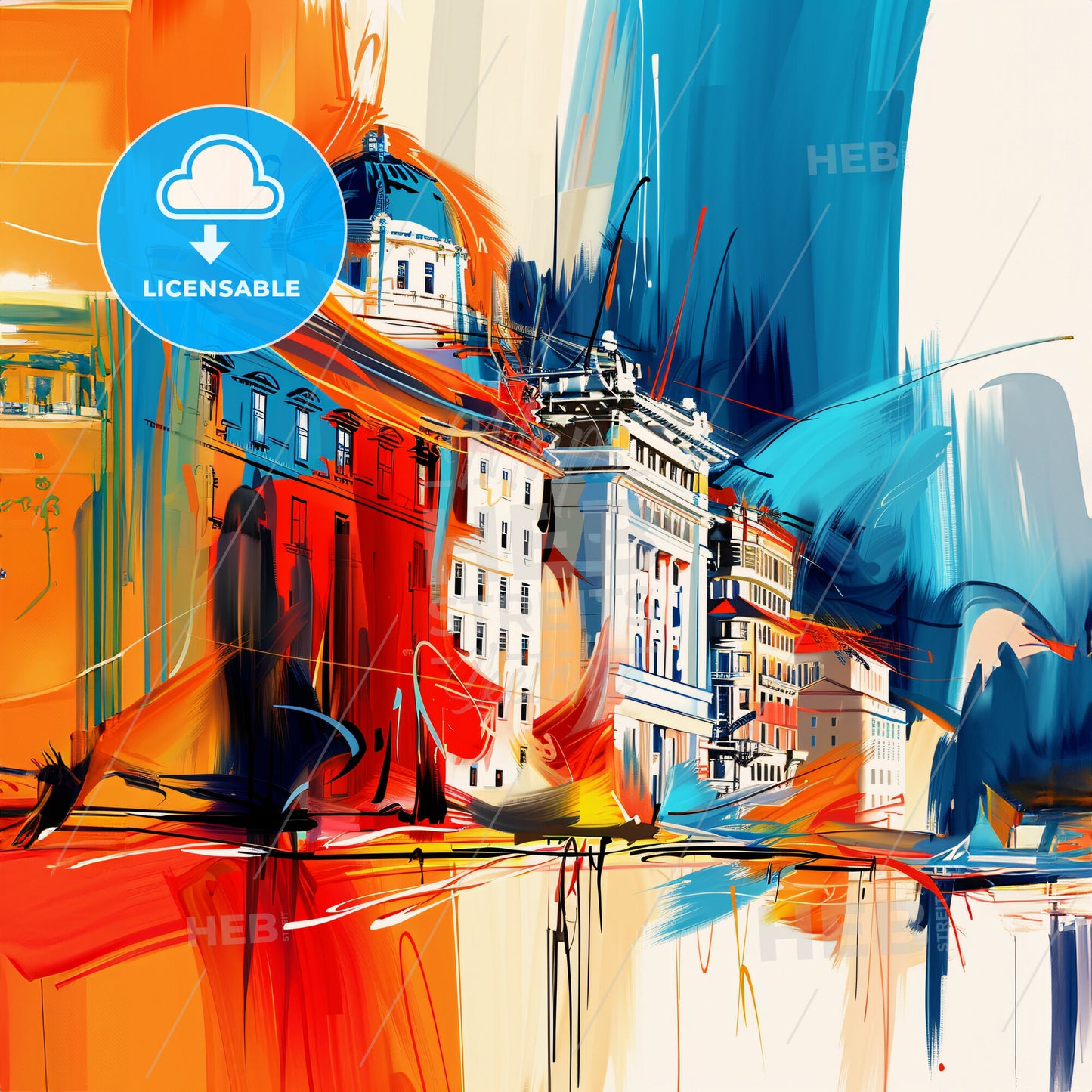 Vibrant Riverside, California - A Painting Of A City