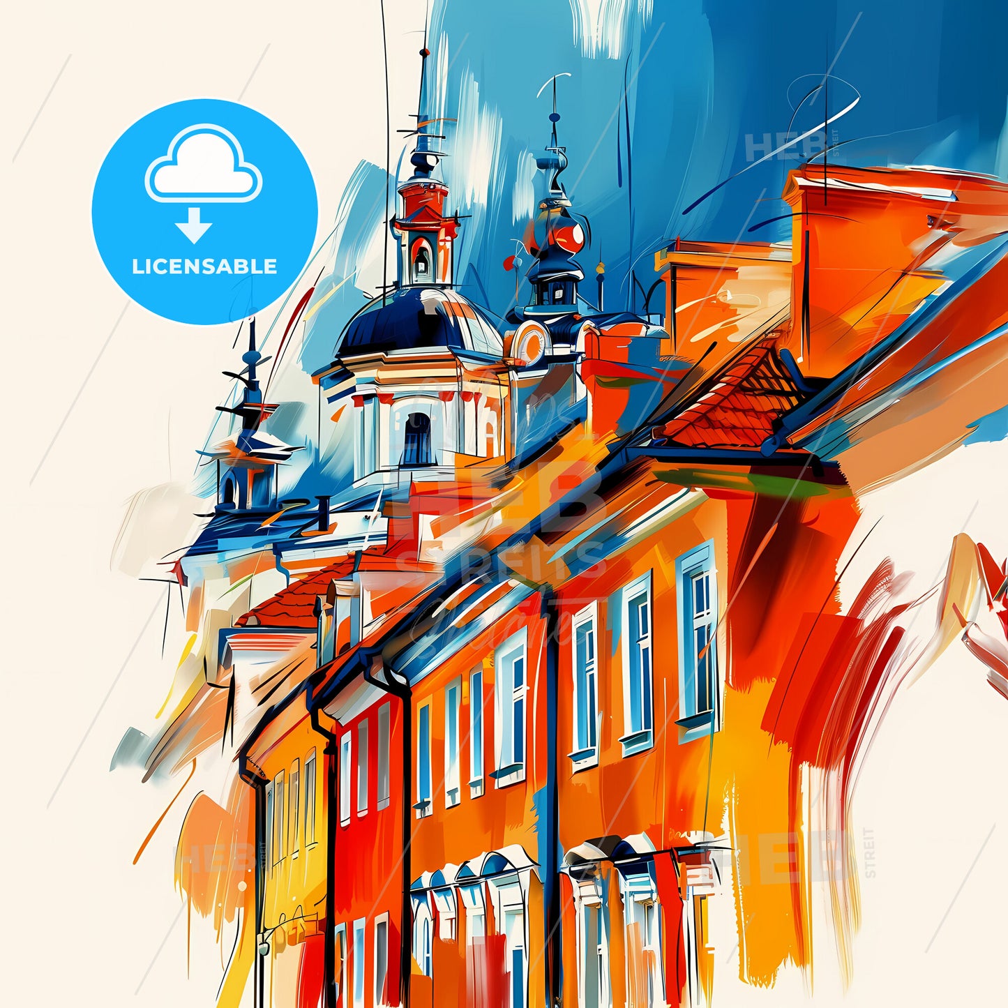 Vibrant Ruda Śląska, Poland - A Painting Of A Building