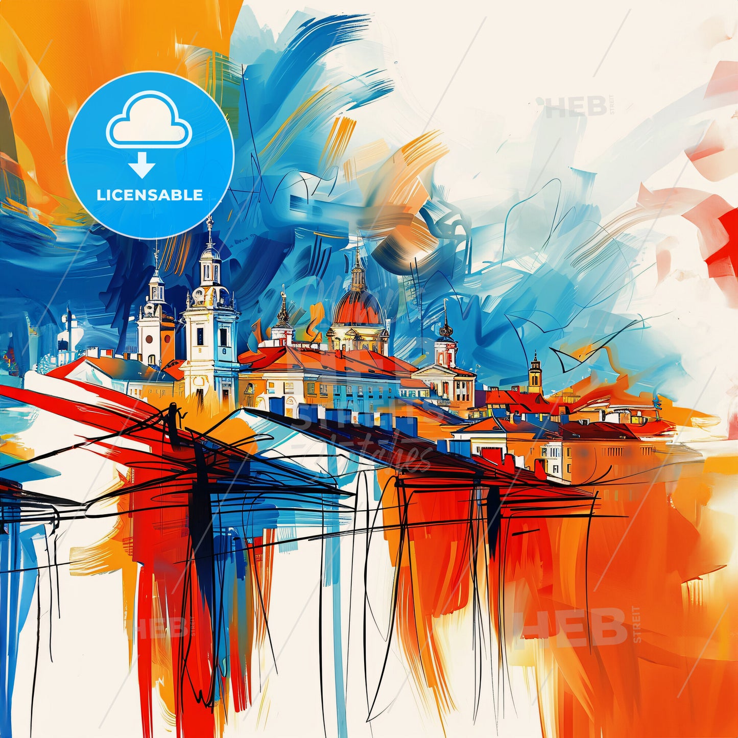 Vibrant Rzeszów, Poland - A Painting Of A City