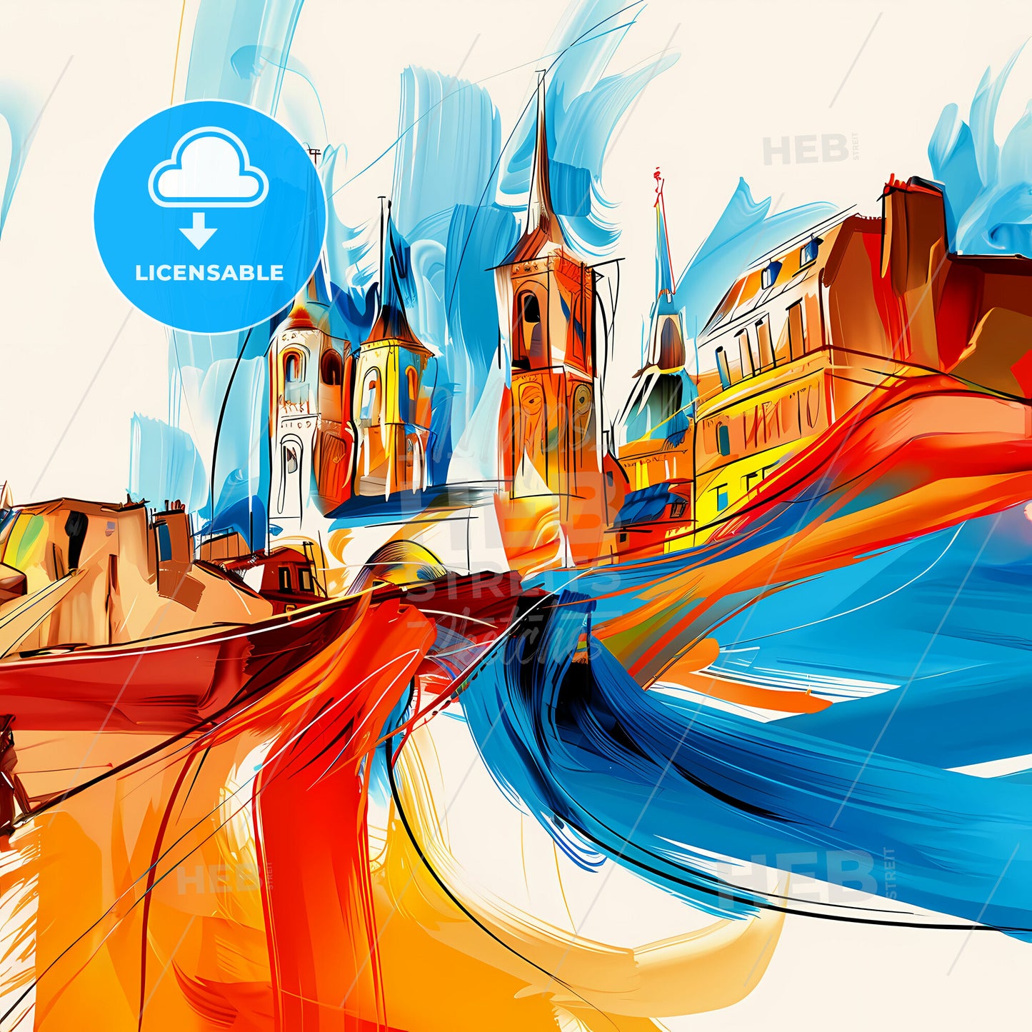 Vibrant Saint-Denis, France - A Painting Of A City