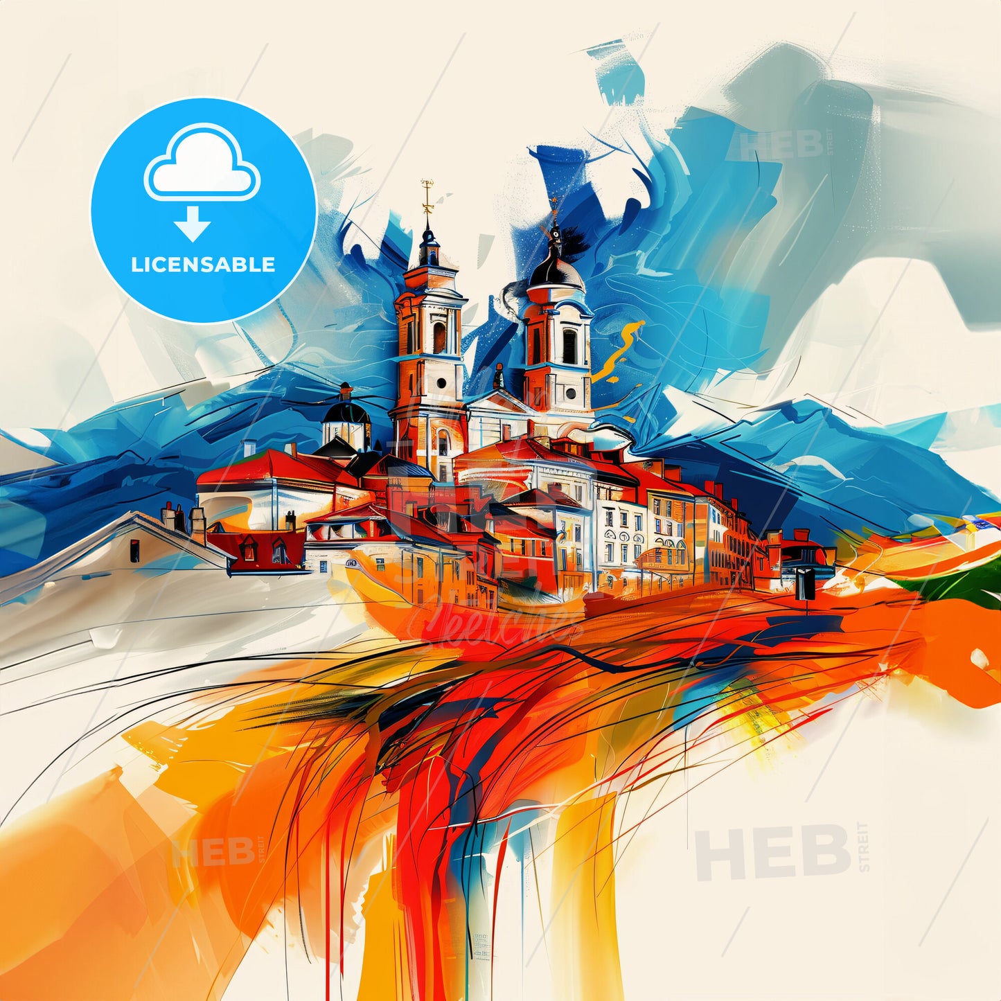 Vibrant Saint Albans, England - A Painting Of A Town