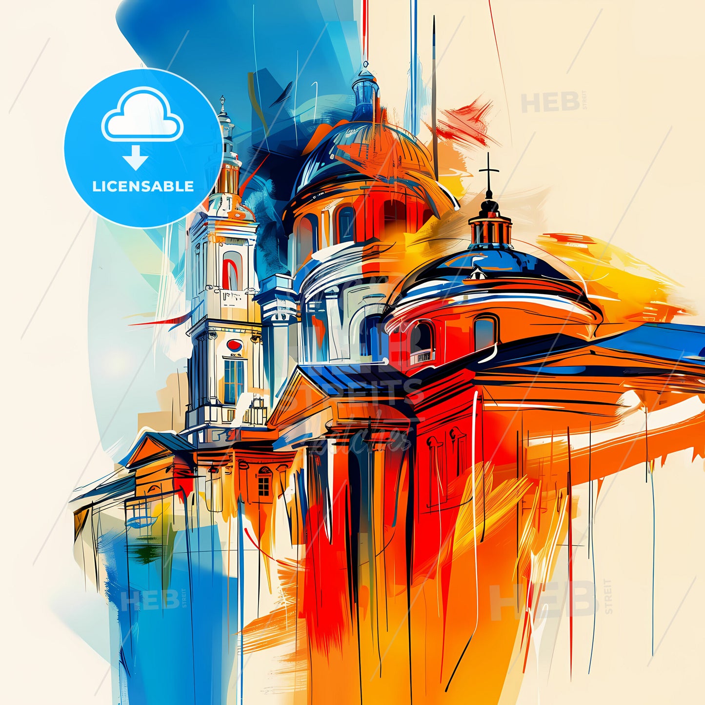 Vibrant Saint Paul, Minnesota - A Painting Of A Building With A Dome And A Domed Roof