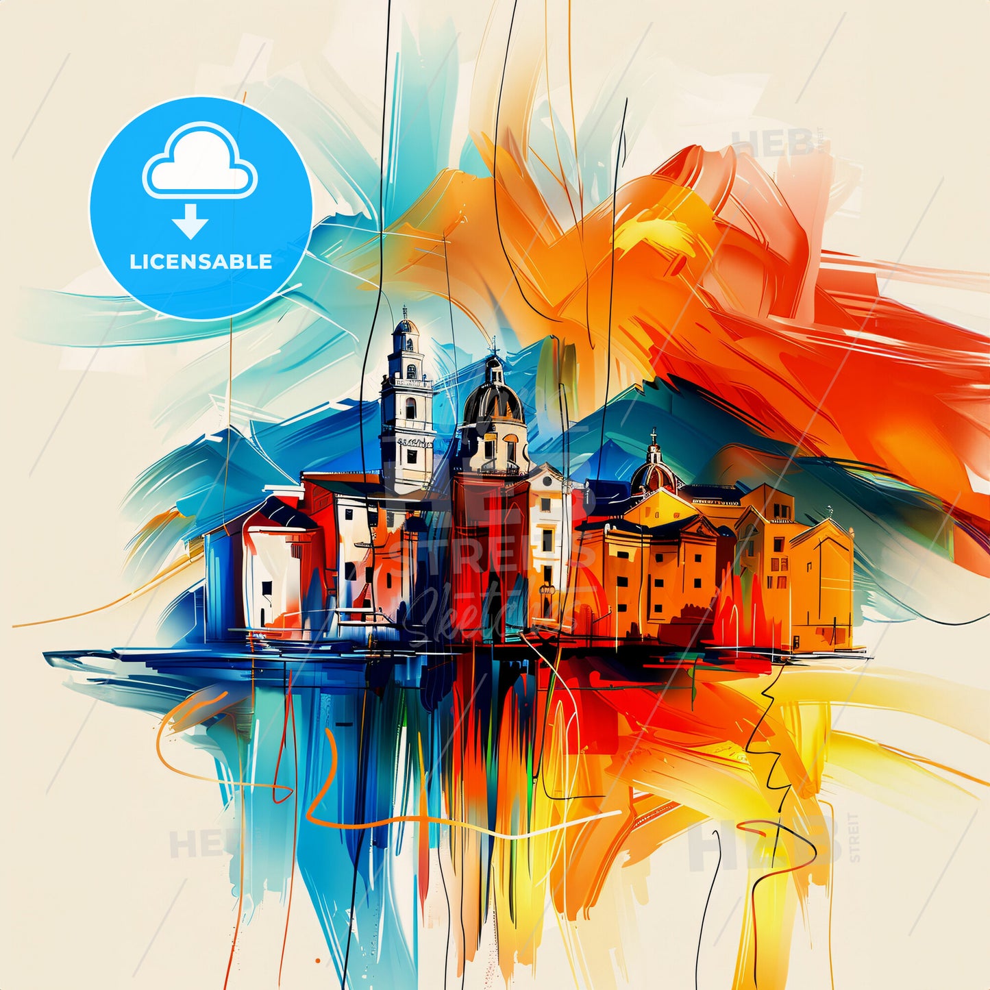 Vibrant Salerno, Italy - A Painting Of A Building