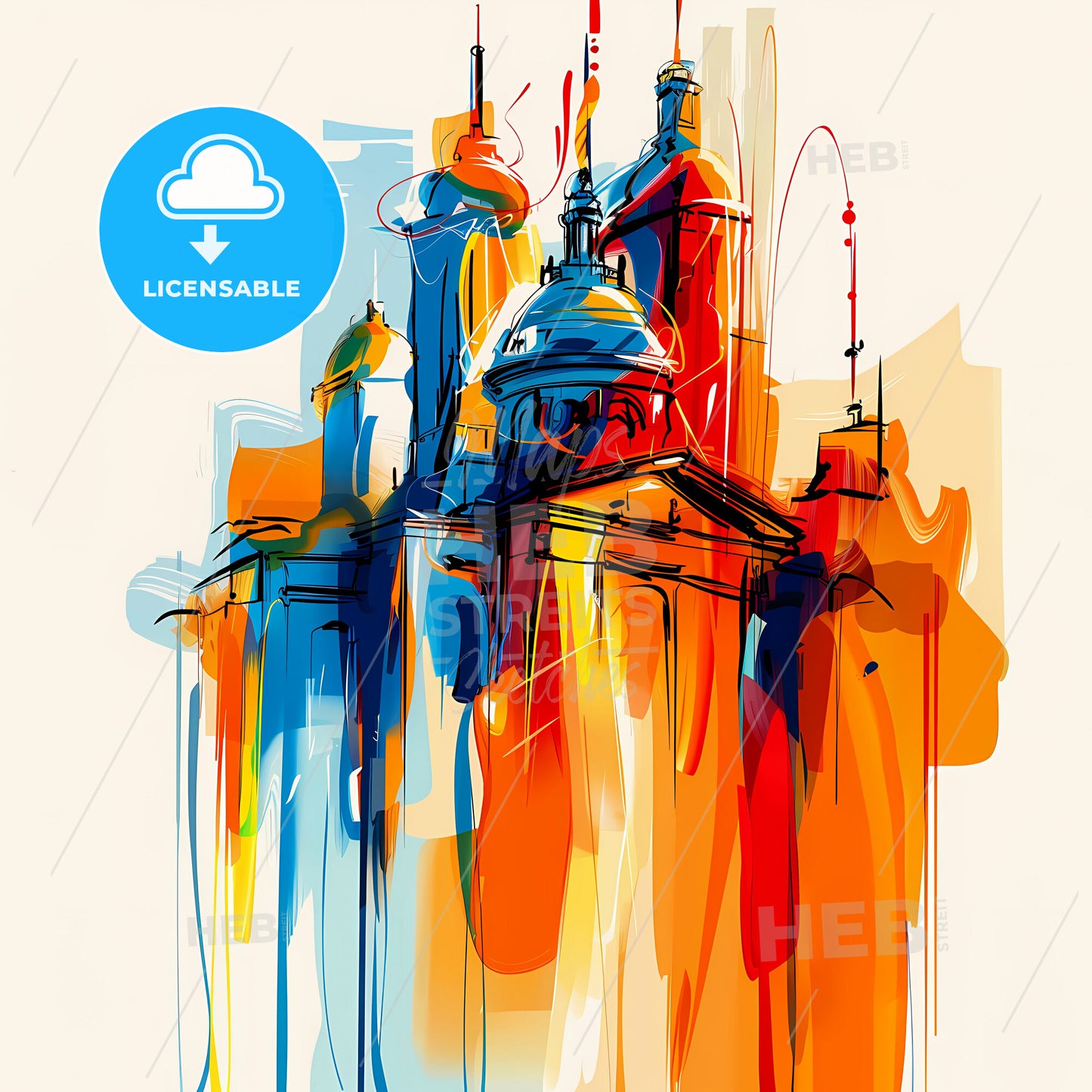 Vibrant San Angelo, Texas - A Colorful Drawing Of A Building