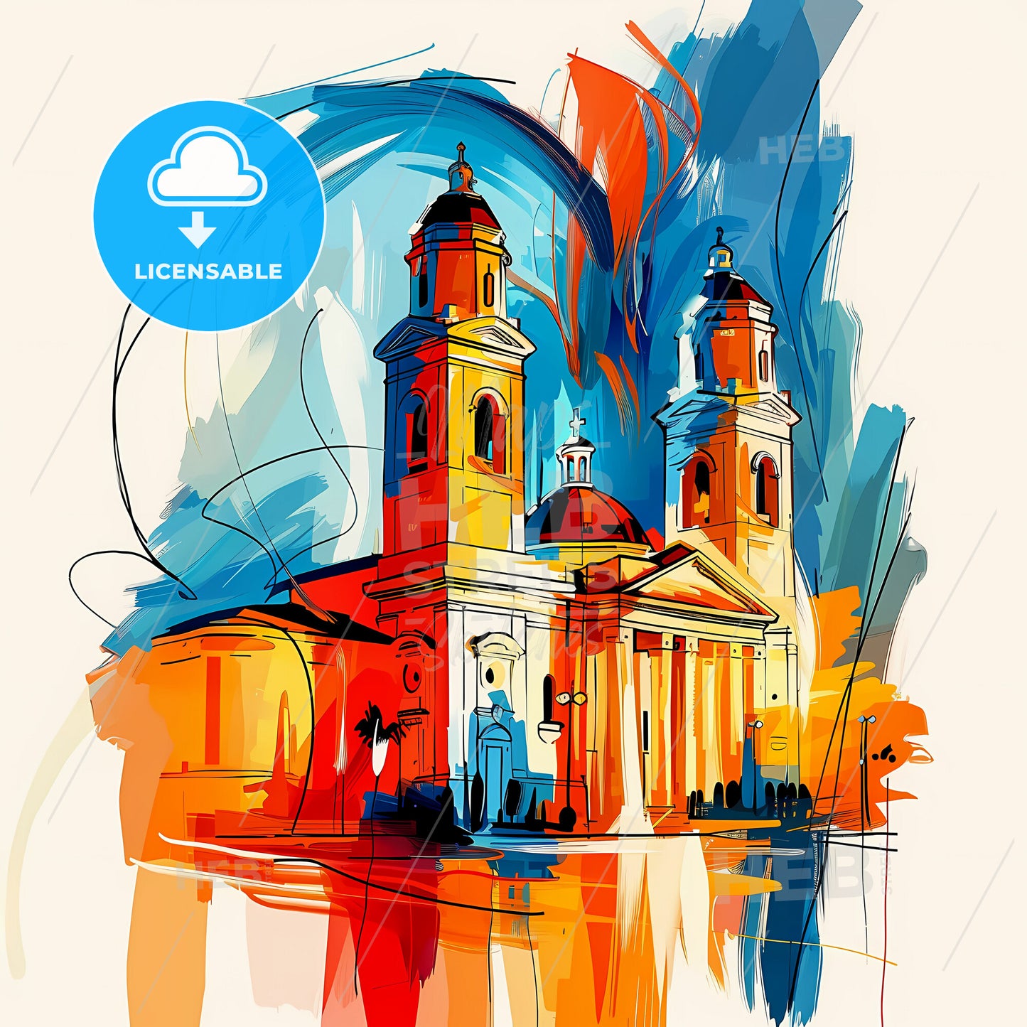 Vibrant San Bernardino, California - A Painting Of A Building