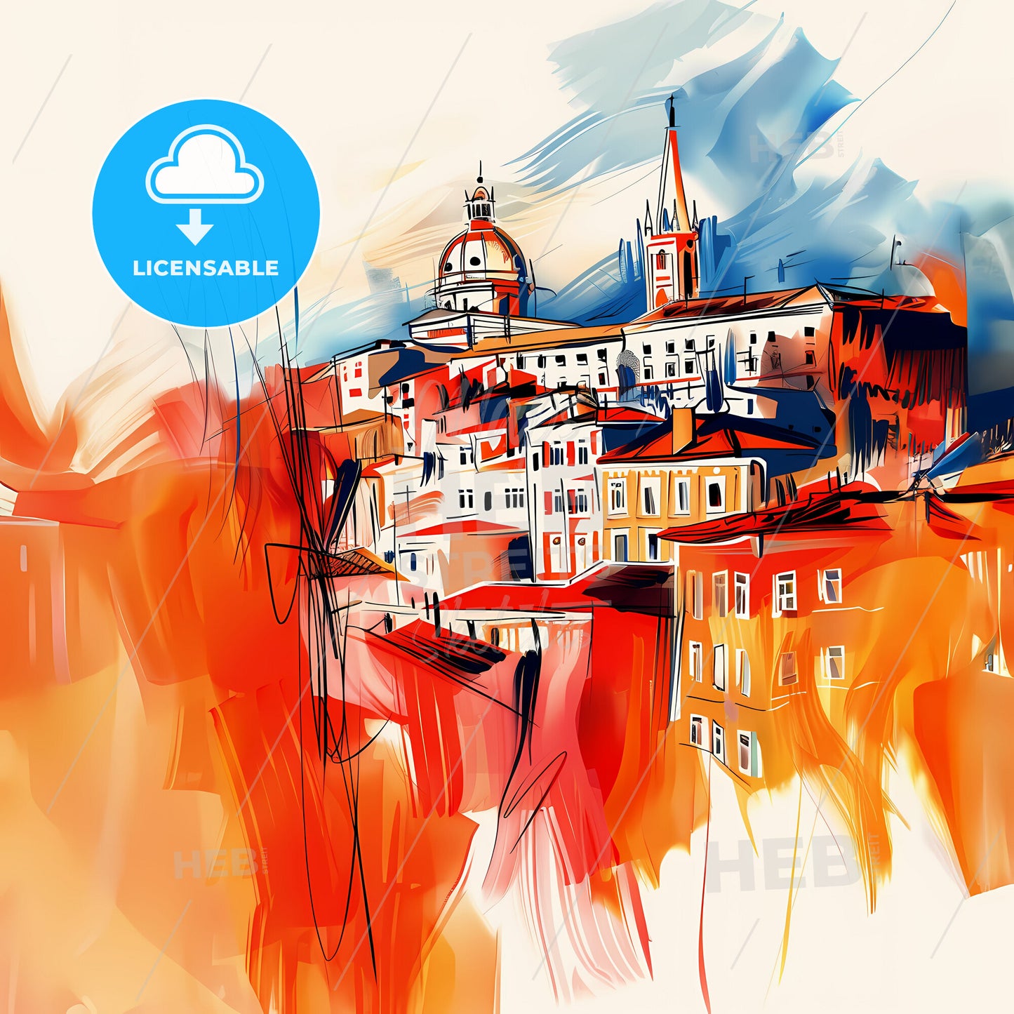 Vibrant San Francisco, California - A Painting Of A City