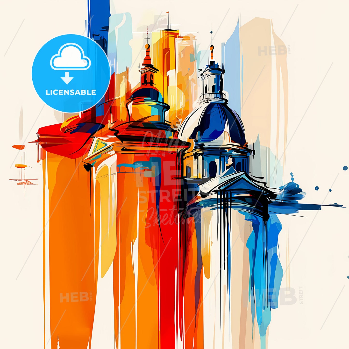 Vibrant San Mateo, California - A Painting Of A Building