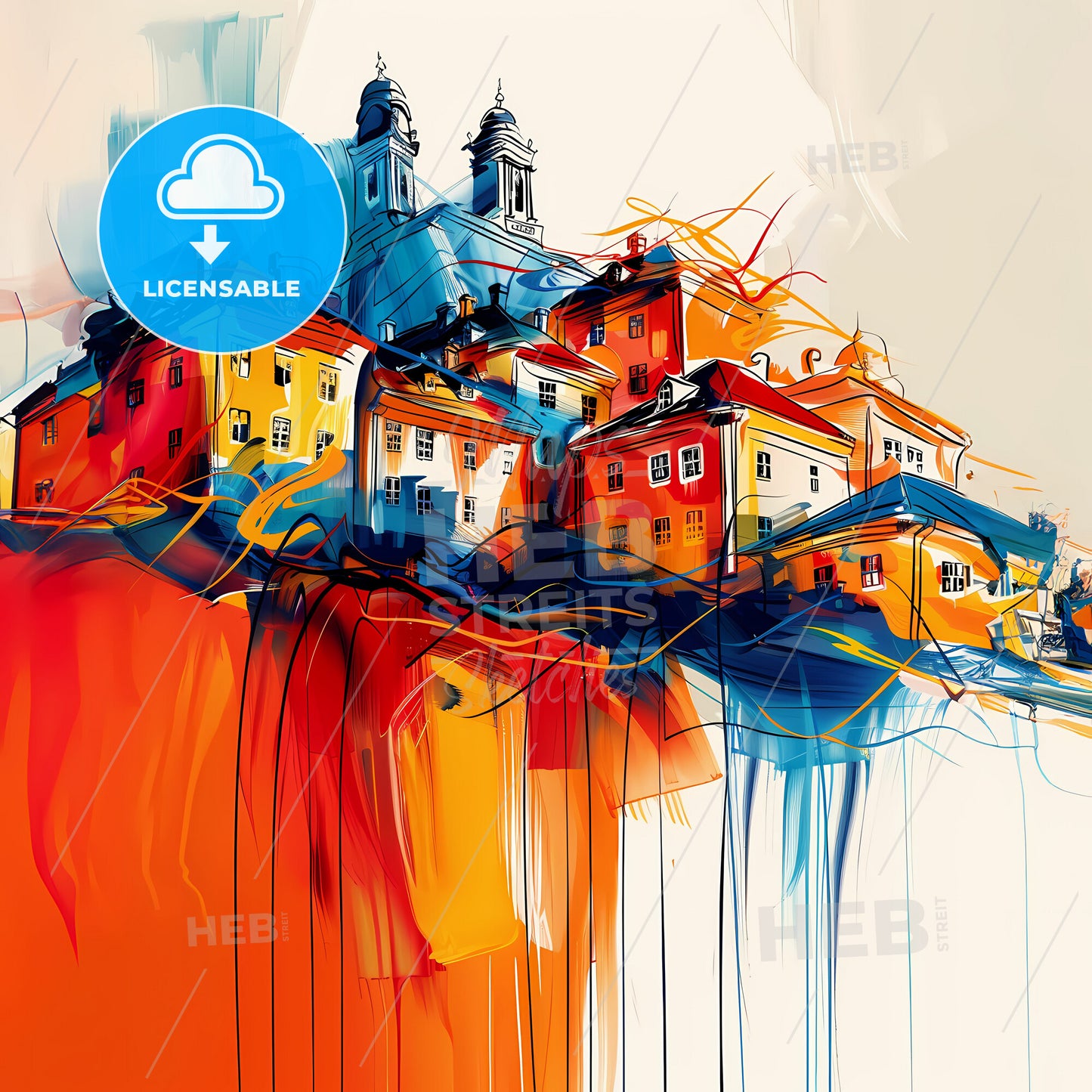 Vibrant Sandefjord, Norway - A Painting Of A Colorful Town