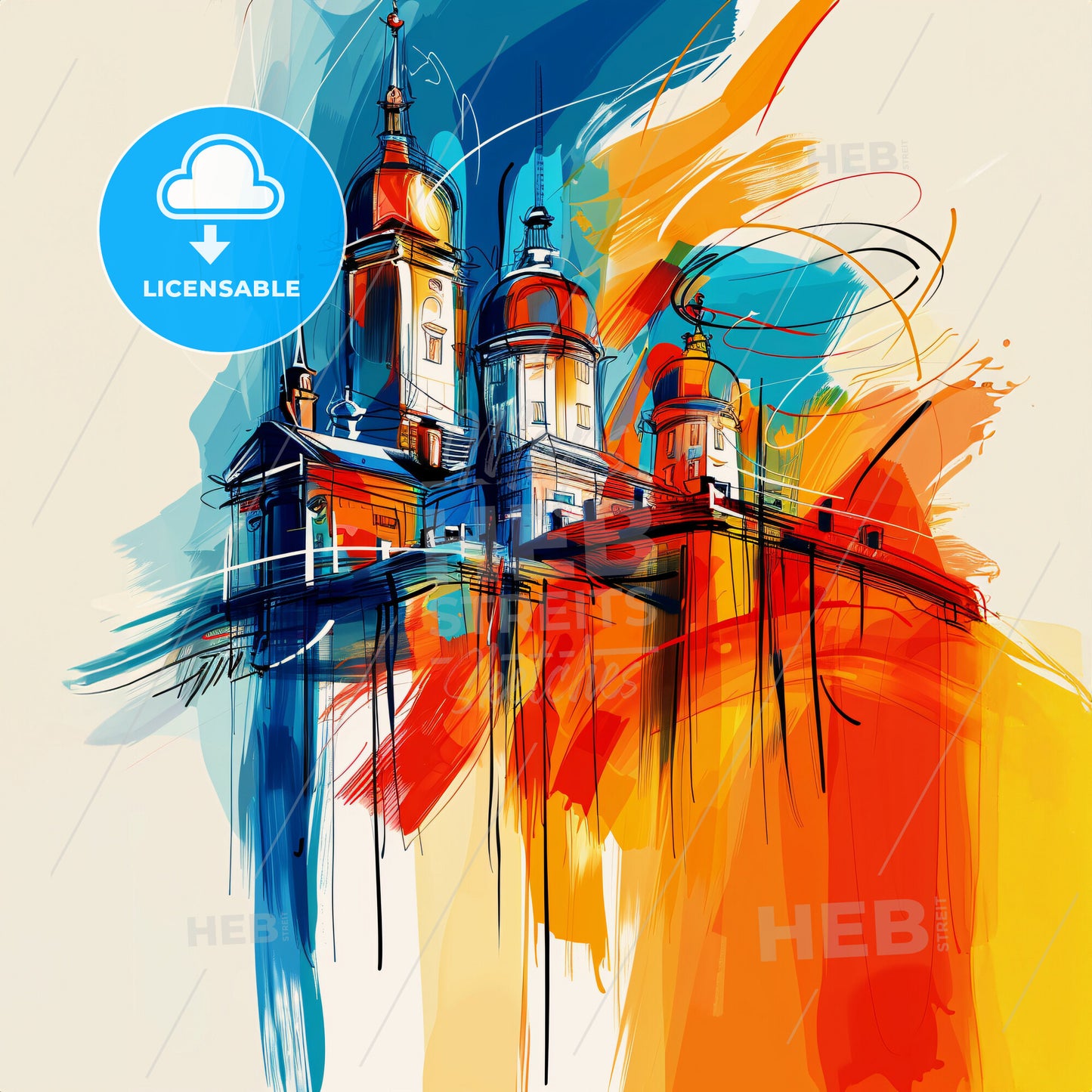 Vibrant Sandnes, Norway - A Painting Of A Building