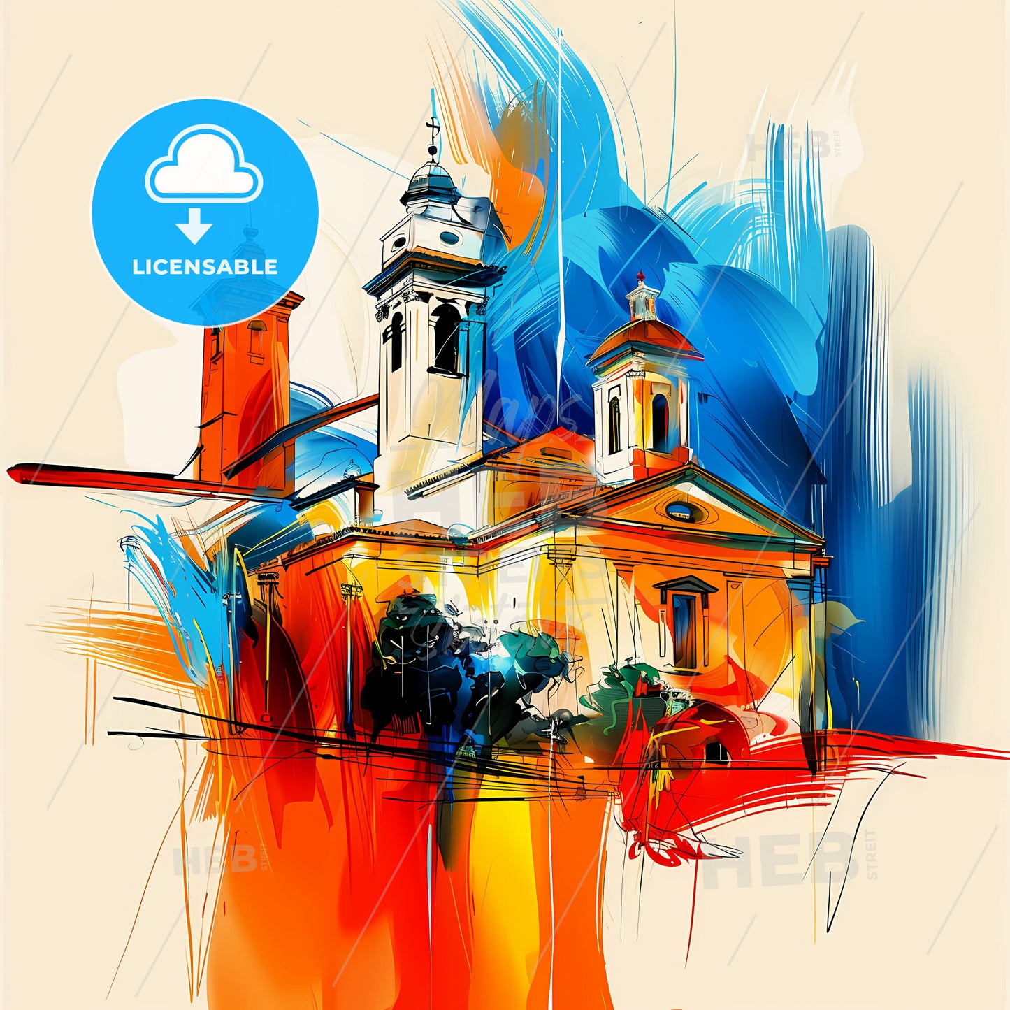 Vibrant Santa Ana, California - A Painting Of A Building