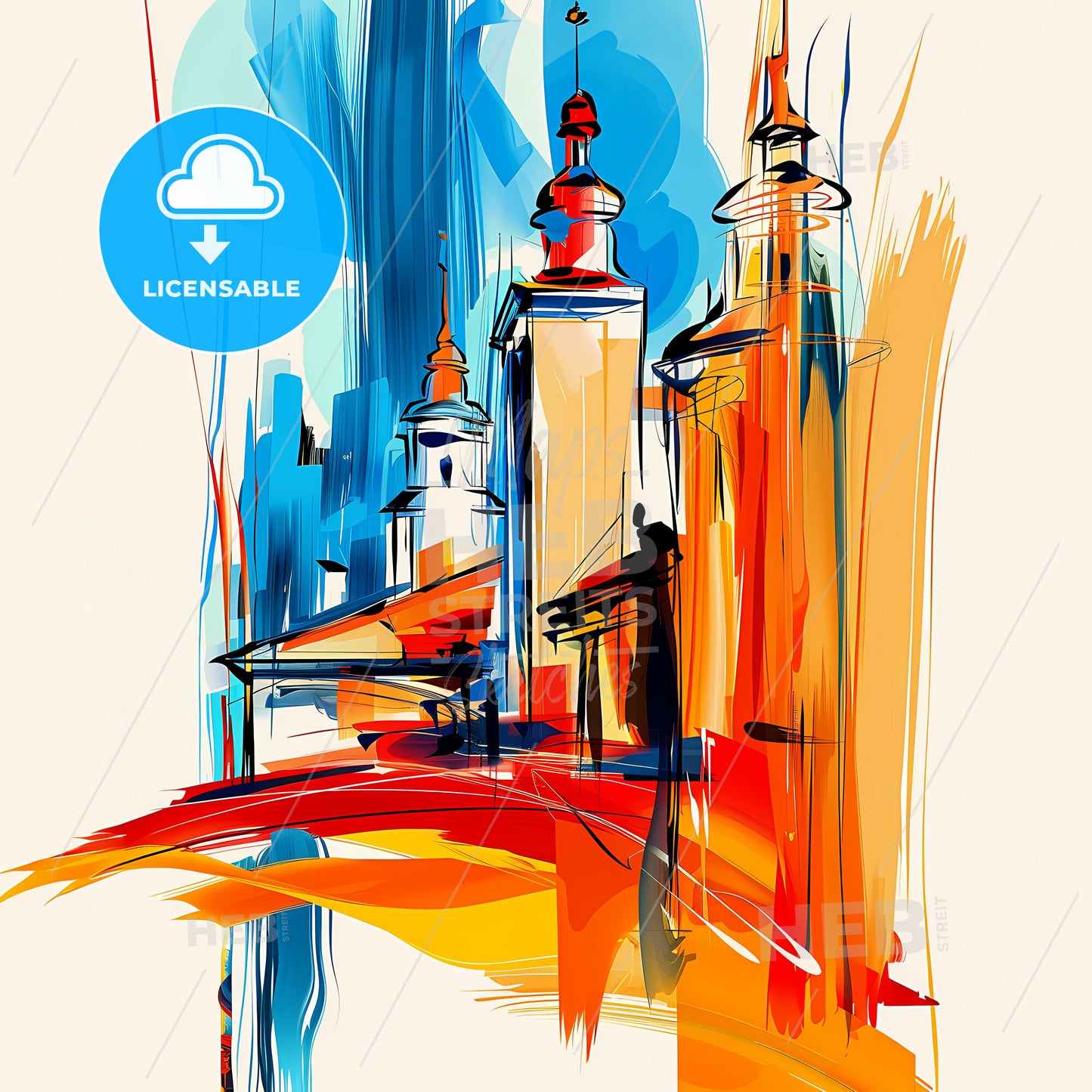 Vibrant Santa Rosa, California - A Painting Of A Building