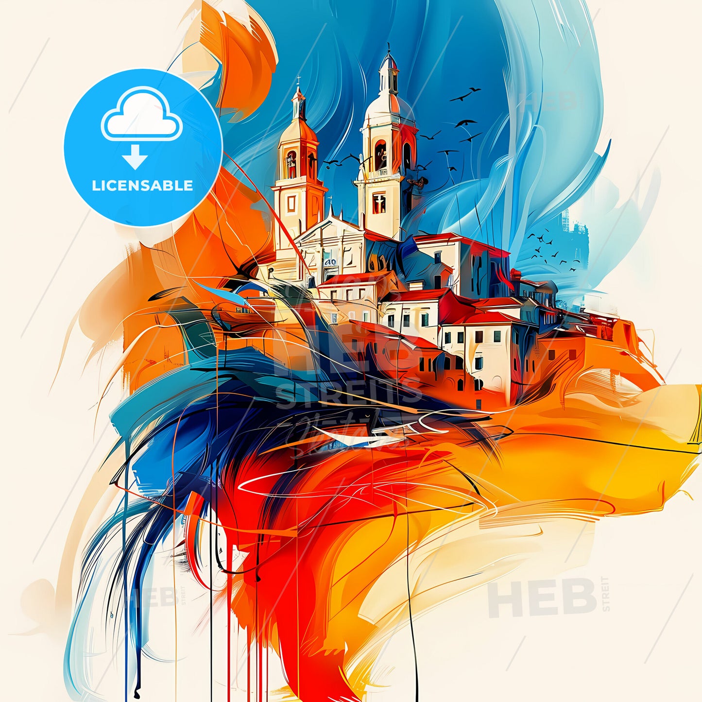 Vibrant Sassari, Italy - A Painting Of A City