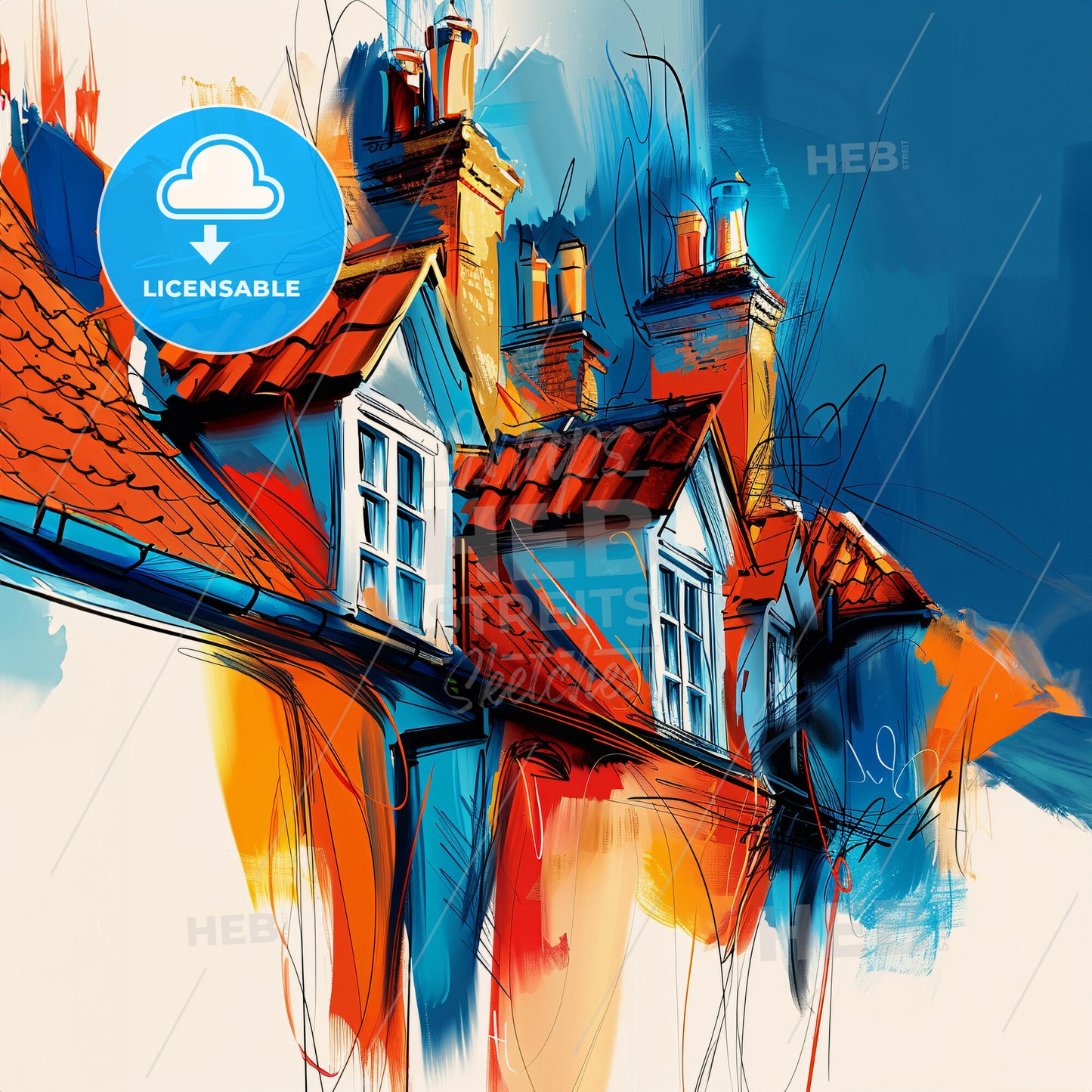 Vibrant Scunthorpe, England - A Painting Of A House