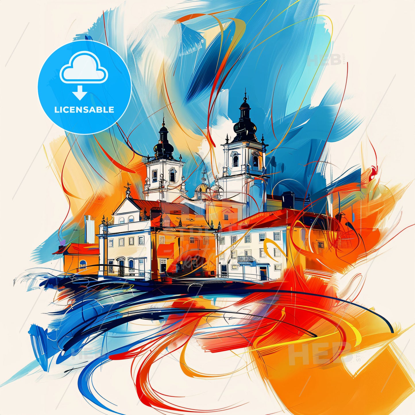 Vibrant Seixal, Portugal - A Painting Of A Building