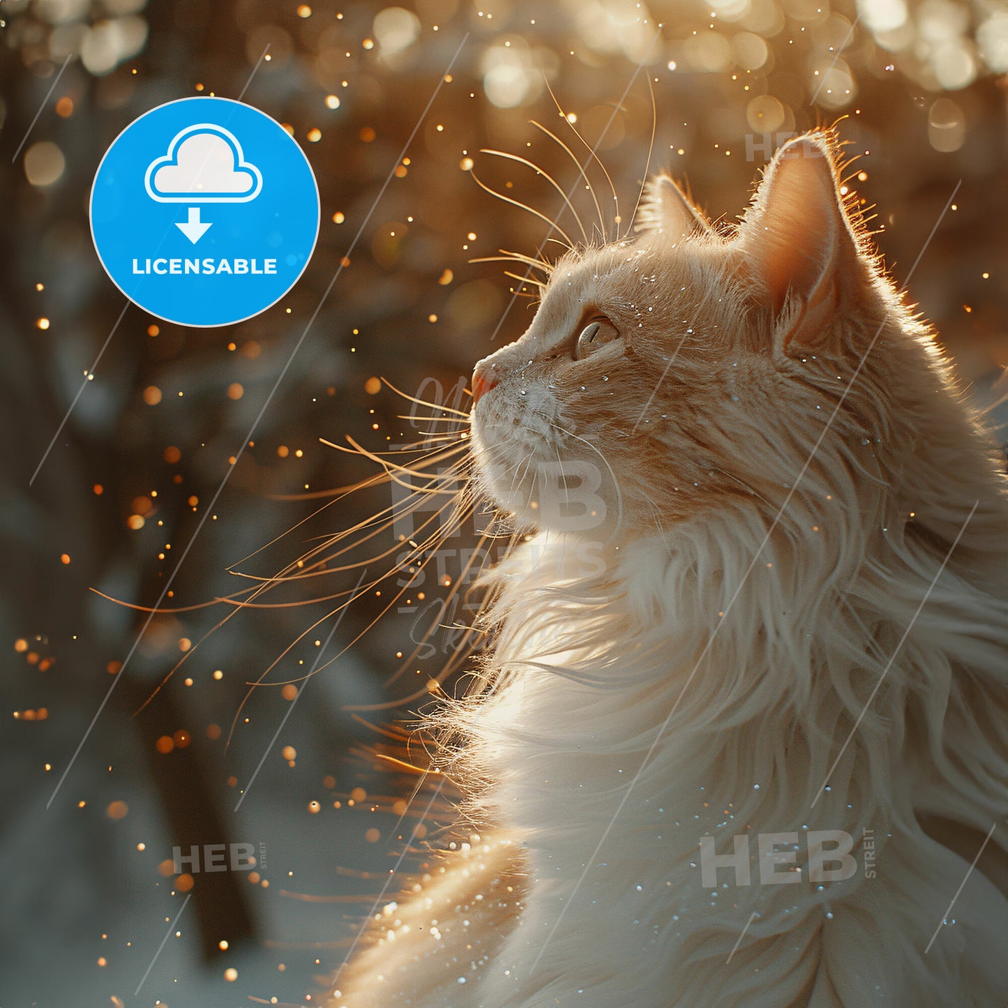 Self-Portrait of the Artist as a Young Cat - A cat looking up at snow