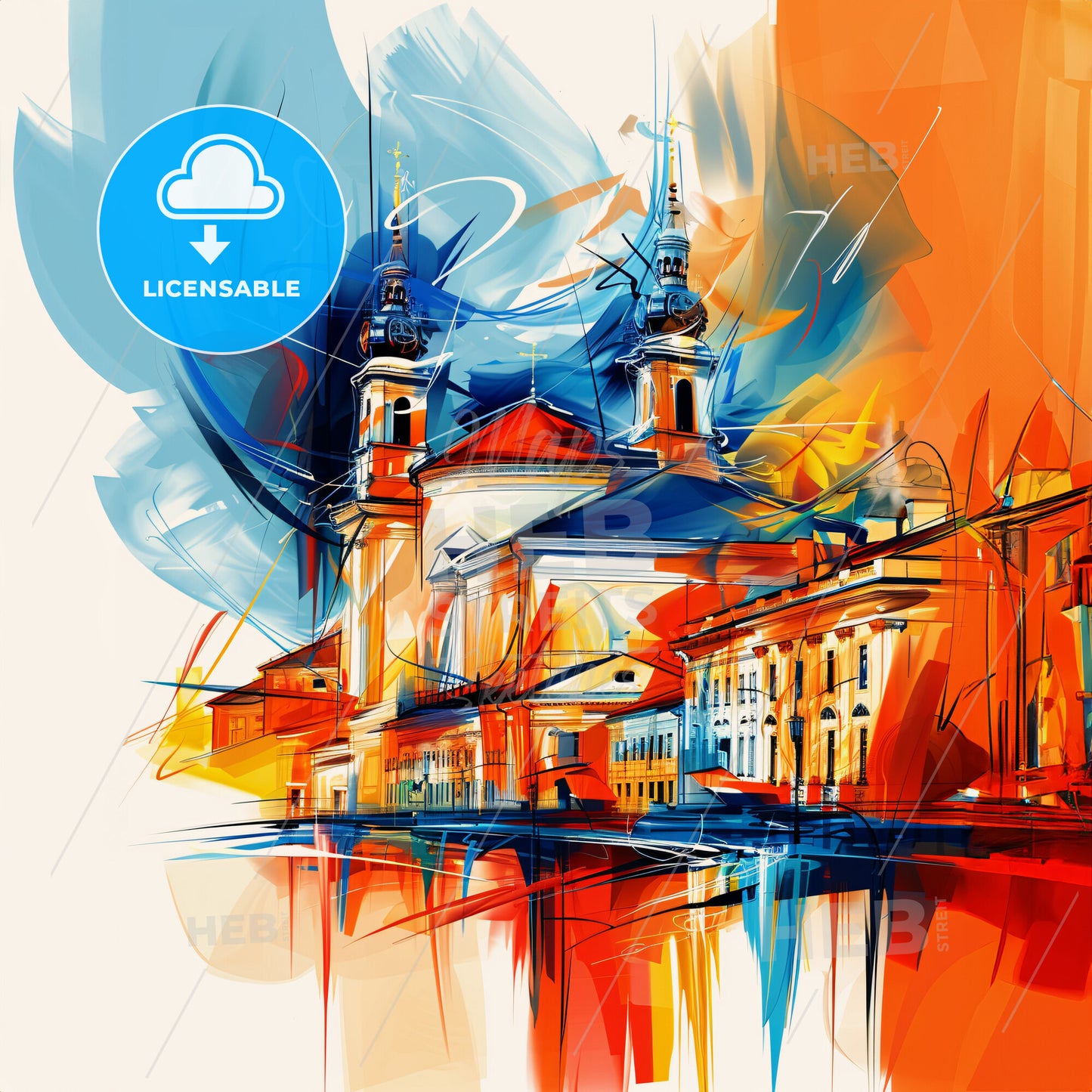 Vibrant Севастопол, Ukraine - A Painting Of A Building