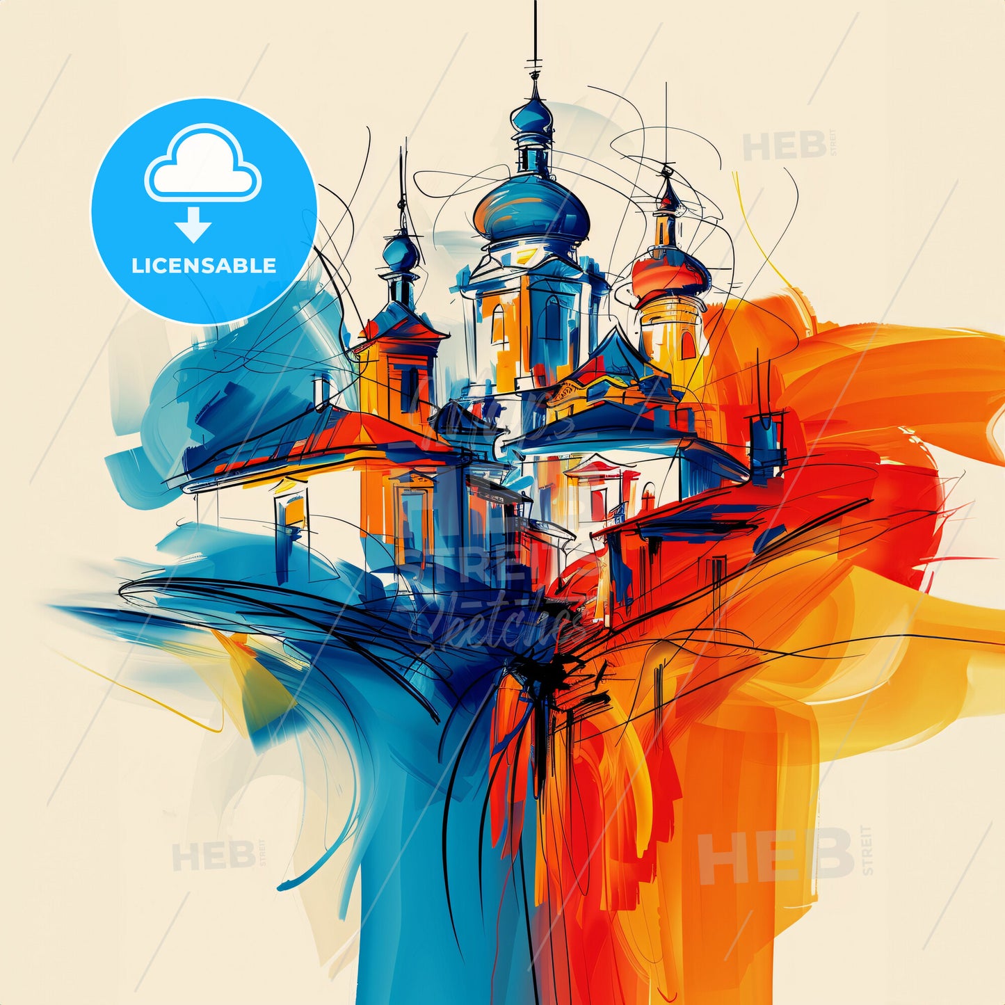 Vibrant Севастопол, Ukraine - A Colorful Painting Of A Building
