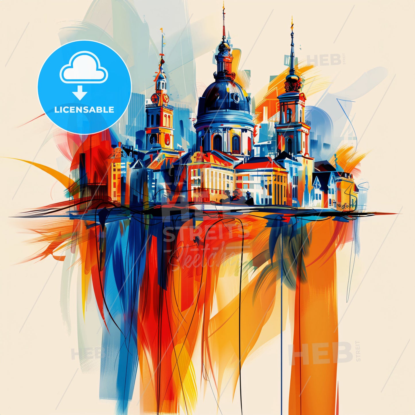 Vibrant Sint-Truiden , Belgium - A Painting Of A Building